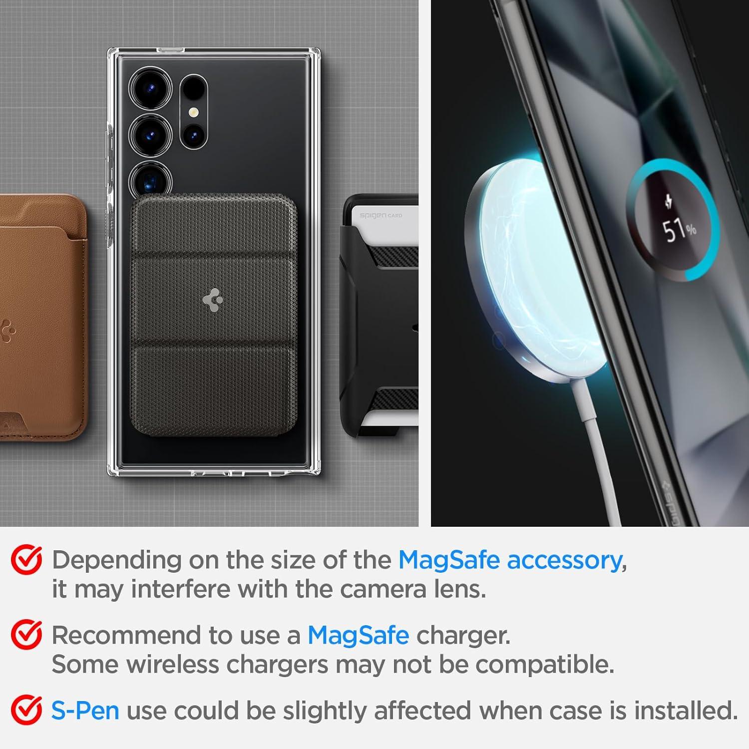 imageSpigen for Galaxy S26 Ultra Case Ultra Hybrid MagFit AntiYellowing Compatible with MagSafe Fast Wireless Charging Clear WhiteClear