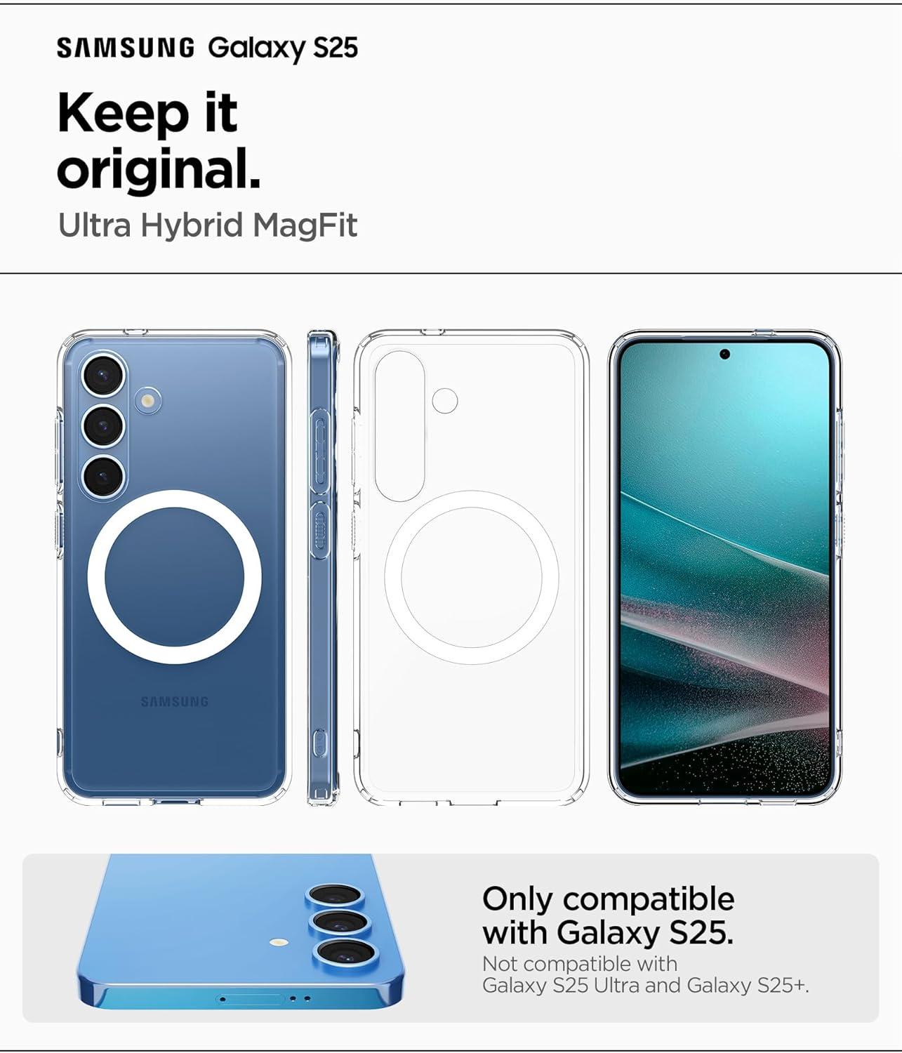 imageSpigen for Galaxy S26 Ultra Case Ultra Hybrid MagFit AntiYellowing Compatible with MagSafe Fast Wireless Charging Clear WhiteClear