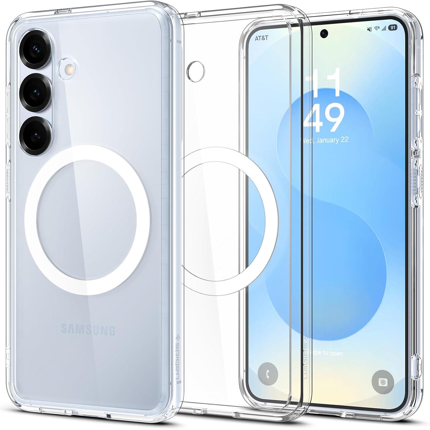 imageSpigen for Galaxy S26 Ultra Case Ultra Hybrid MagFit AntiYellowing Compatible with MagSafe Fast Wireless Charging Clear WhiteClear