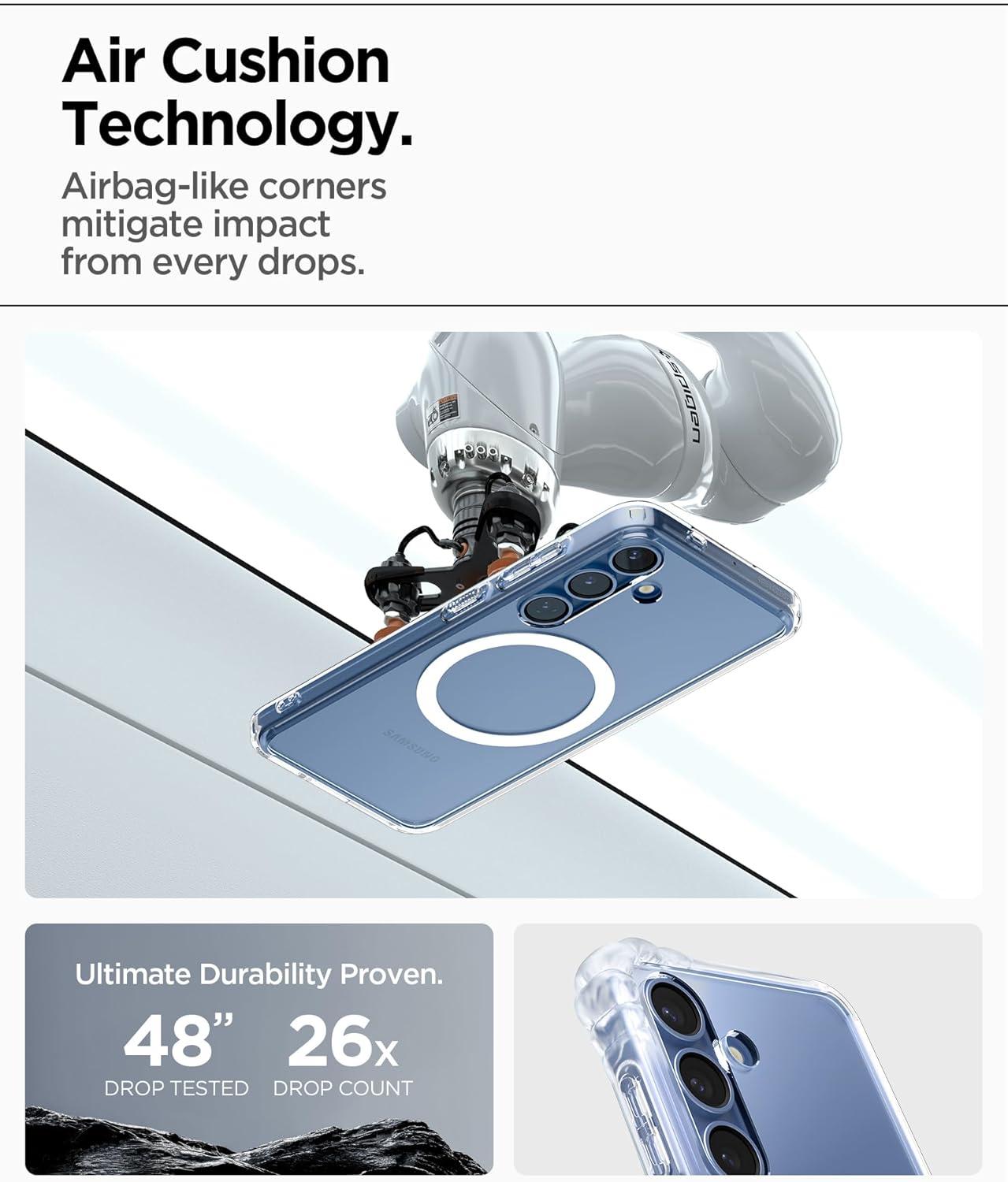 imageSpigen for Galaxy S26 Ultra Case Ultra Hybrid MagFit AntiYellowing Compatible with MagSafe Fast Wireless Charging Clear WhiteClear