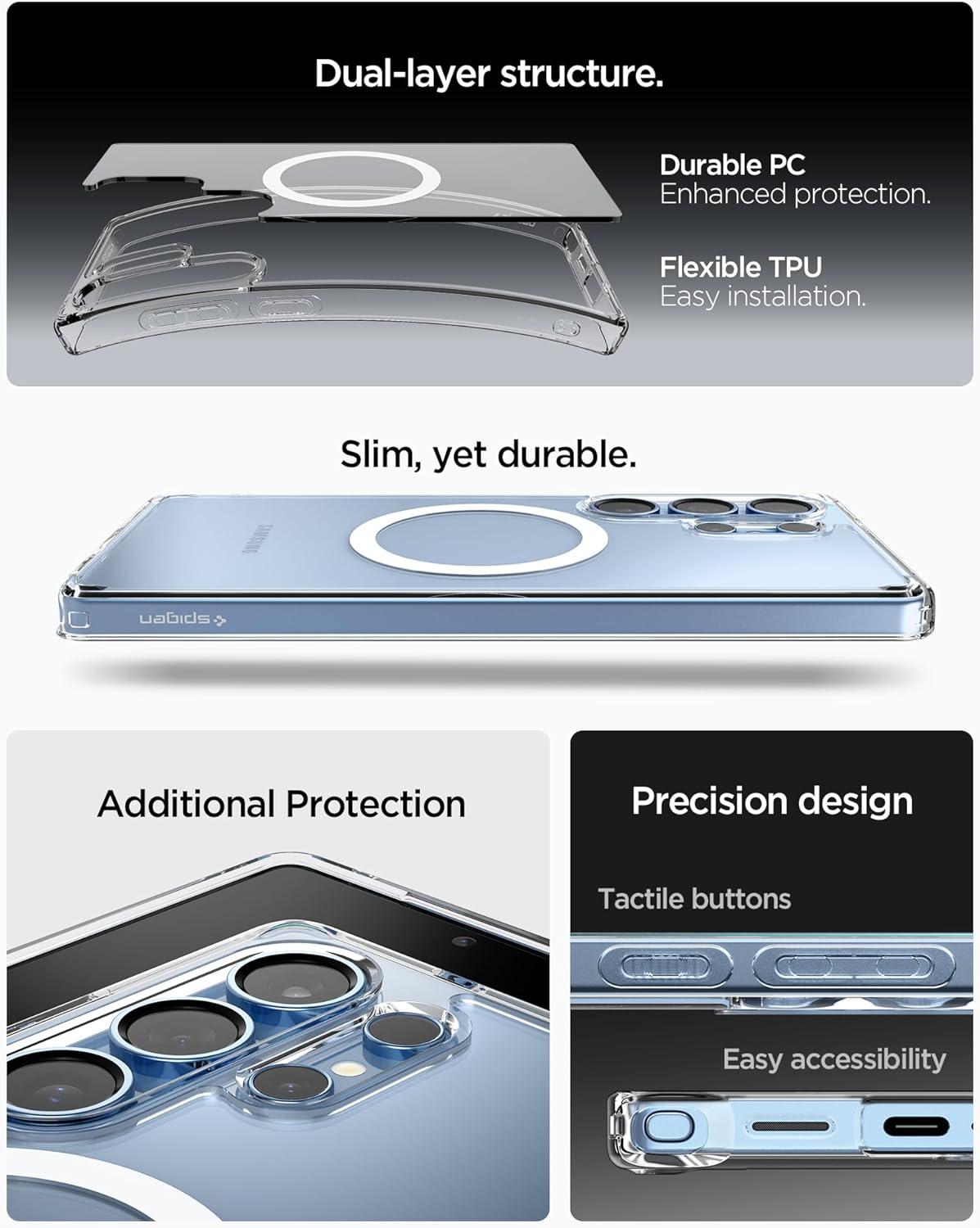 imageSpigen for Galaxy S26 Ultra Case Ultra Hybrid MagFit AntiYellowing Compatible with MagSafe Fast Wireless Charging Clear WhiteClear