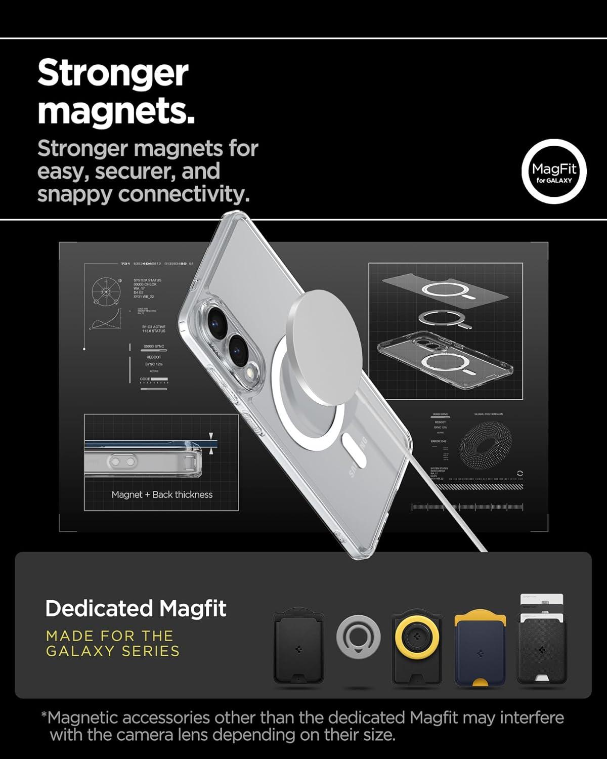 imageSpigen for Galaxy S26 Ultra Case Ultra Hybrid MagFit AntiYellowing Compatible with MagSafe Fast Wireless Charging Clear WhiteClear