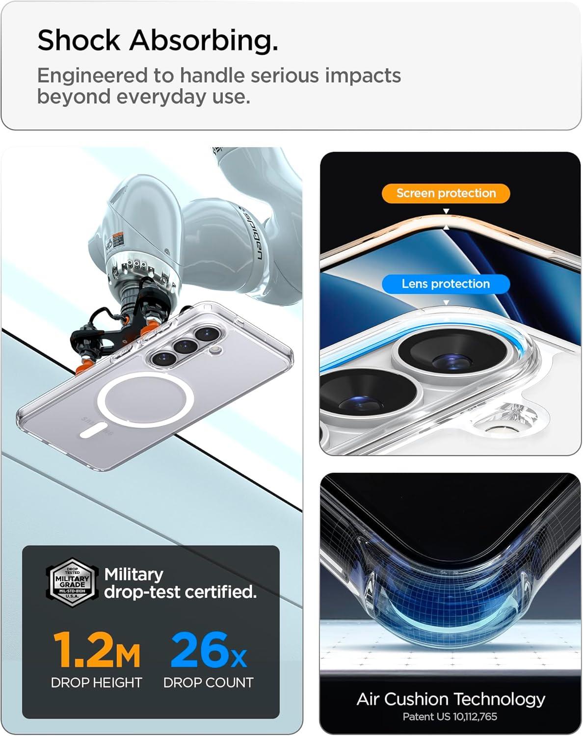 imageSpigen for Galaxy S26 Ultra Case Ultra Hybrid MagFit AntiYellowing Compatible with MagSafe Fast Wireless Charging Clear WhiteClear White