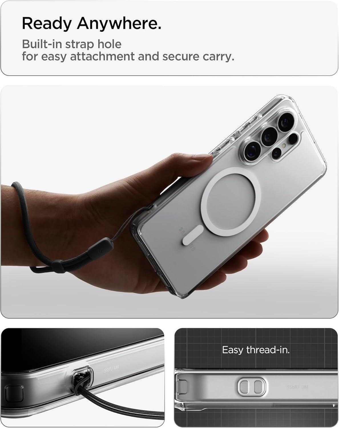 imageSpigen for Galaxy S26 Ultra Case Ultra Hybrid MagFit AntiYellowing Compatible with MagSafe Fast Wireless Charging Clear WhiteClear White
