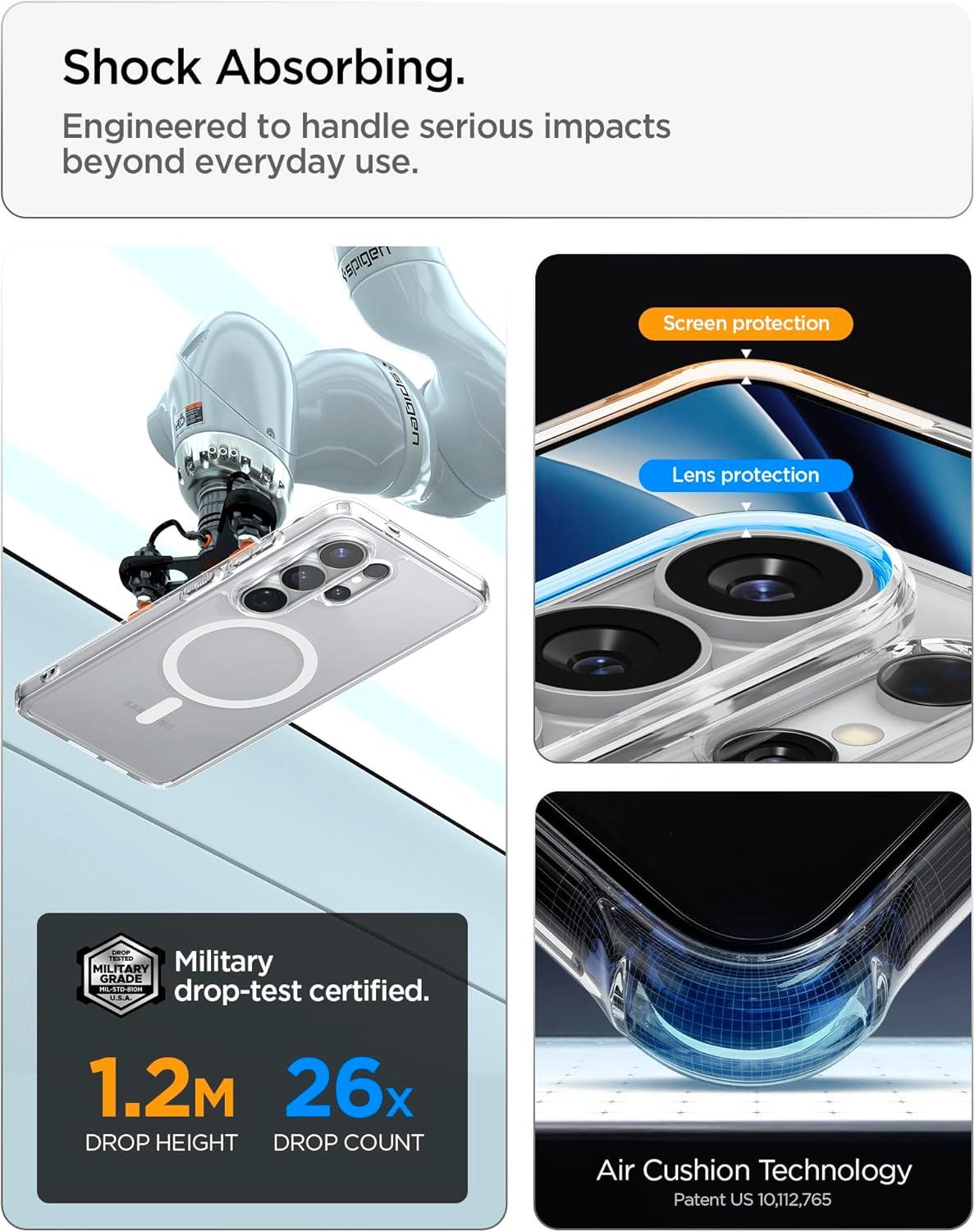 imageSpigen for Galaxy S26 Ultra Case Ultra Hybrid MagFit AntiYellowing Compatible with MagSafe Fast Wireless Charging Clear WhiteClear White