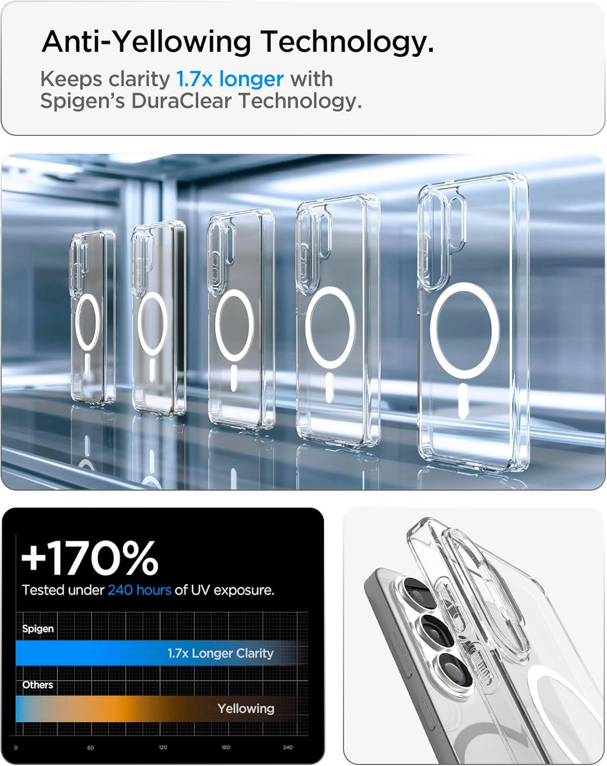 imageSpigen for Galaxy S26 Ultra Case Ultra Hybrid MagFit AntiYellowing Compatible with MagSafe Fast Wireless Charging Clear WhiteClear White