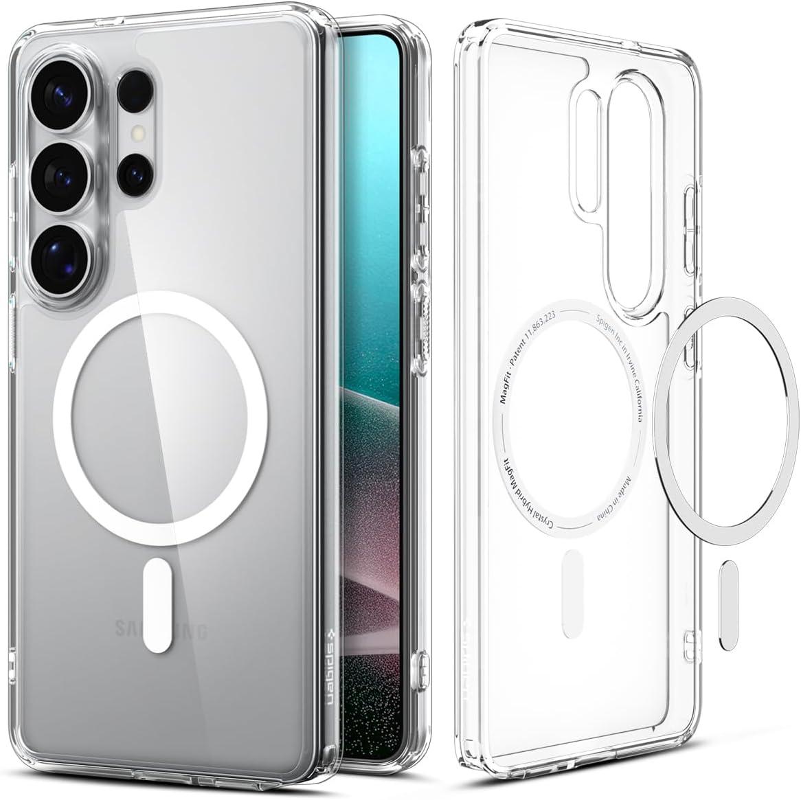 imageSpigen for Galaxy S26 Ultra Case Ultra Hybrid MagFit AntiYellowing Compatible with MagSafe Fast Wireless Charging Clear WhiteClear White