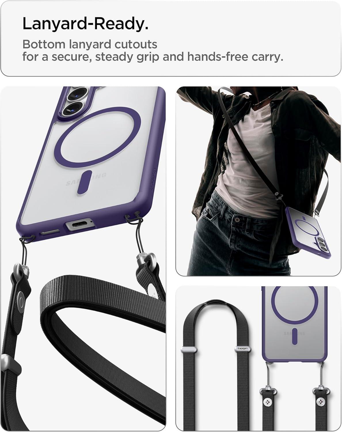 imageSpigen for Galaxy S26 Ultra Case Ultra Hybrid MagFit AntiYellowing Compatible with MagSafe Fast Wireless Charging Clear WhiteDeep Purple