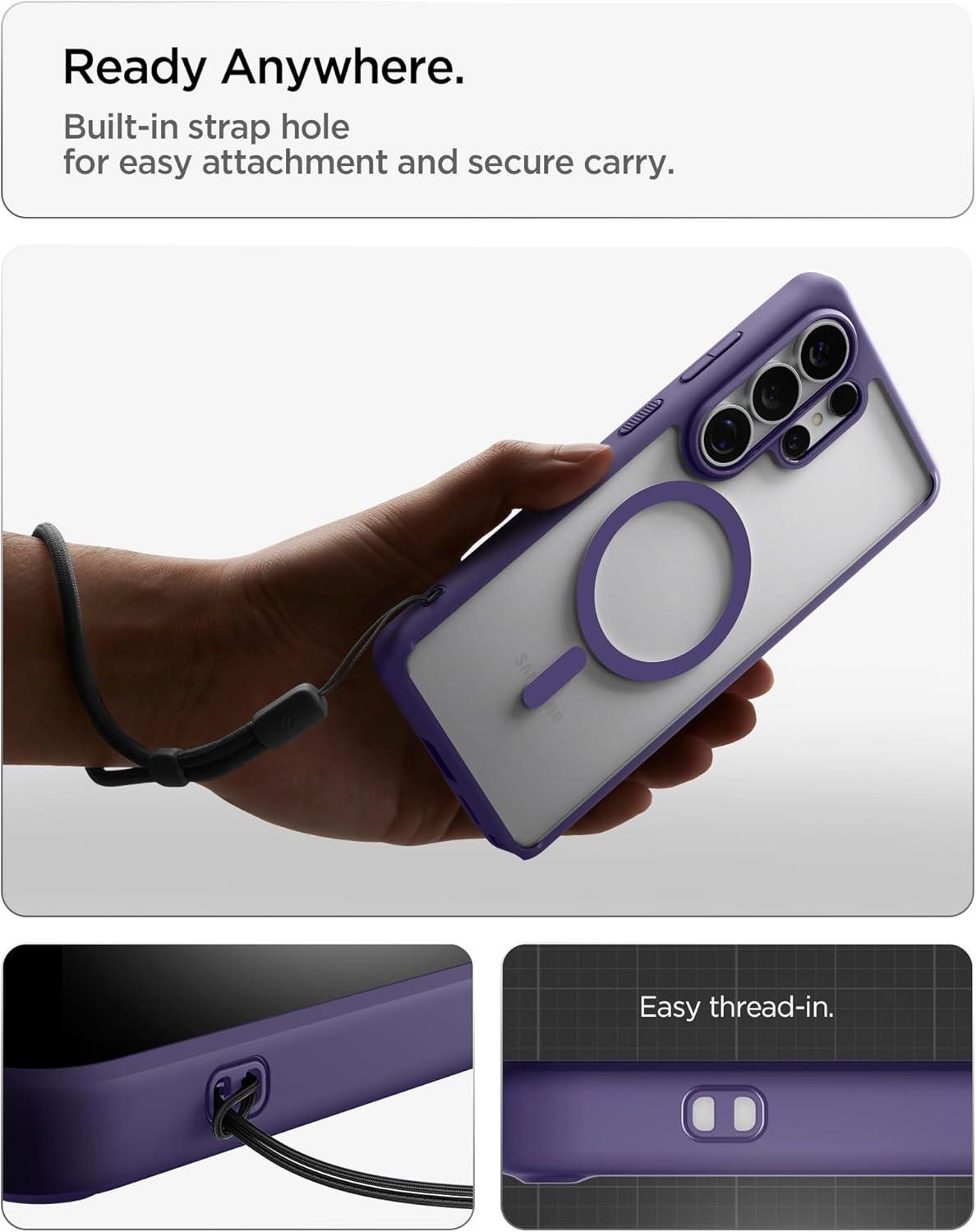 imageSpigen for Galaxy S26 Ultra Case Ultra Hybrid MagFit AntiYellowing Compatible with MagSafe Fast Wireless Charging Clear WhiteDeep Purple