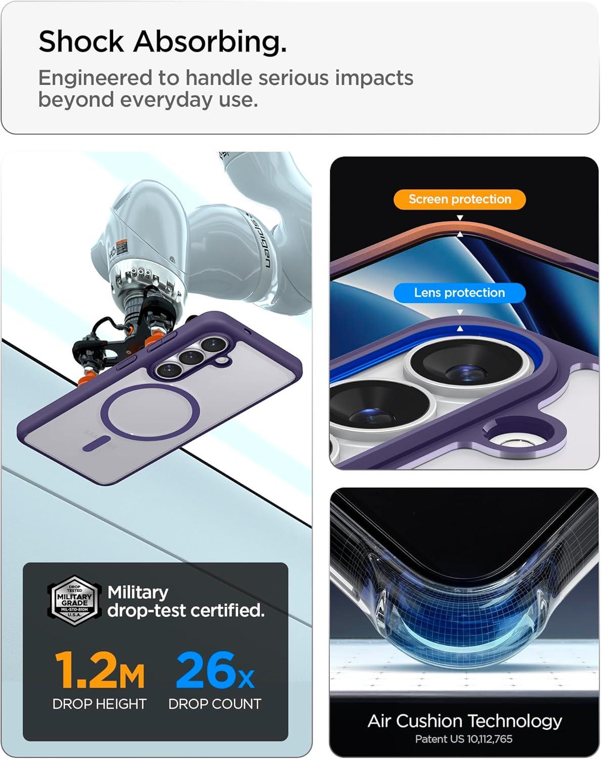 imageSpigen for Galaxy S26 Ultra Case Ultra Hybrid MagFit AntiYellowing Compatible with MagSafe Fast Wireless Charging Clear WhiteDeep Purple