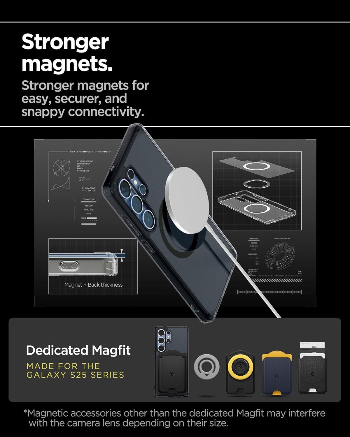 imageSpigen for Galaxy S26 Ultra Case Ultra Hybrid MagFit AntiYellowing Compatible with MagSafe Fast Wireless Charging Clear WhiteFrost Black