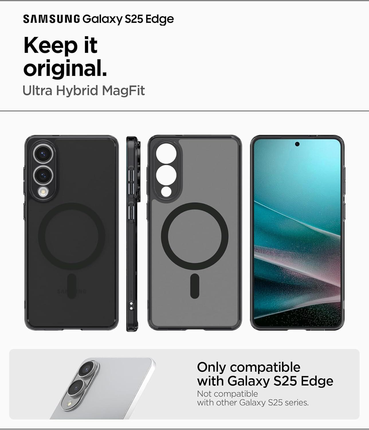 imageSpigen for Galaxy S26 Ultra Case Ultra Hybrid MagFit AntiYellowing Compatible with MagSafe Fast Wireless Charging Clear WhiteFrost Black