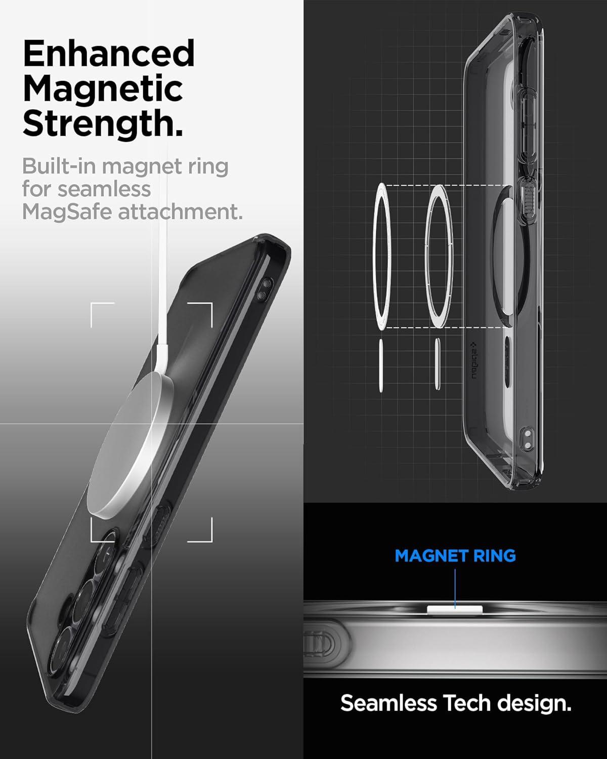 imageSpigen for Galaxy S26 Ultra Case Ultra Hybrid MagFit AntiYellowing Compatible with MagSafe Fast Wireless Charging Clear WhiteFrost Black