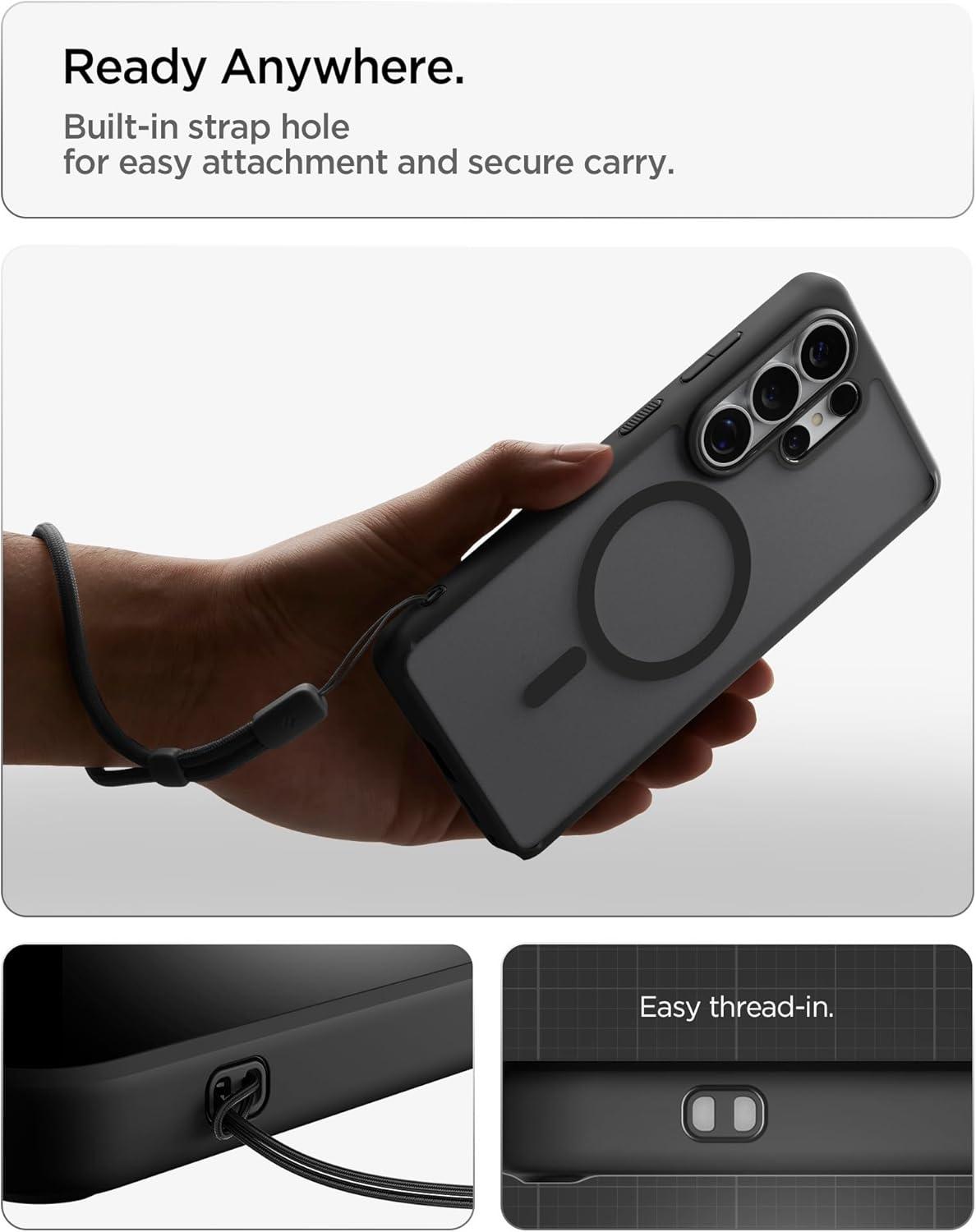 imageSpigen for Galaxy S26 Ultra Case Ultra Hybrid MagFit AntiYellowing Compatible with MagSafe Fast Wireless Charging Clear WhiteFrost Black