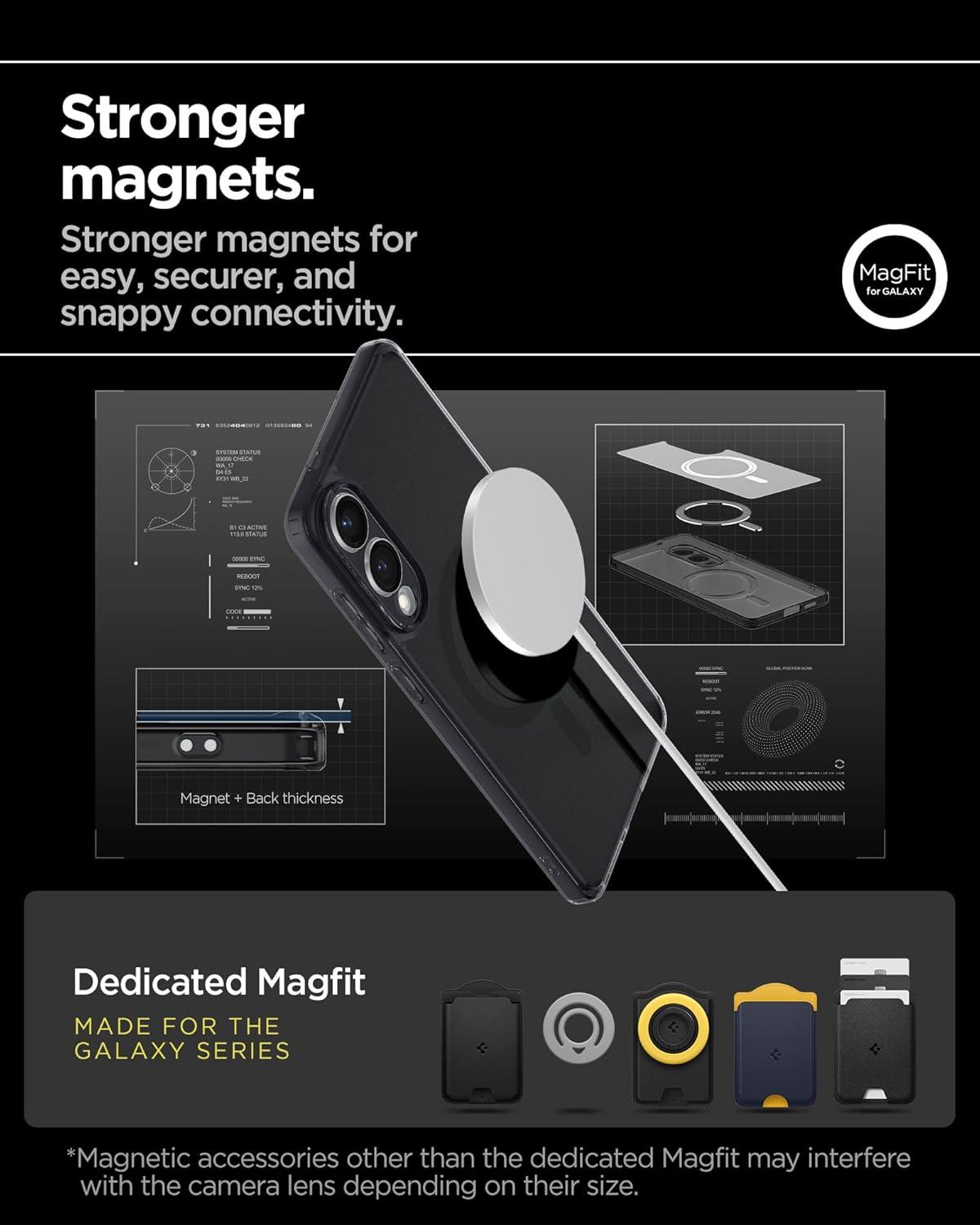 imageSpigen for Galaxy S26 Ultra Case Ultra Hybrid MagFit AntiYellowing Compatible with MagSafe Fast Wireless Charging Clear WhiteFrost Black