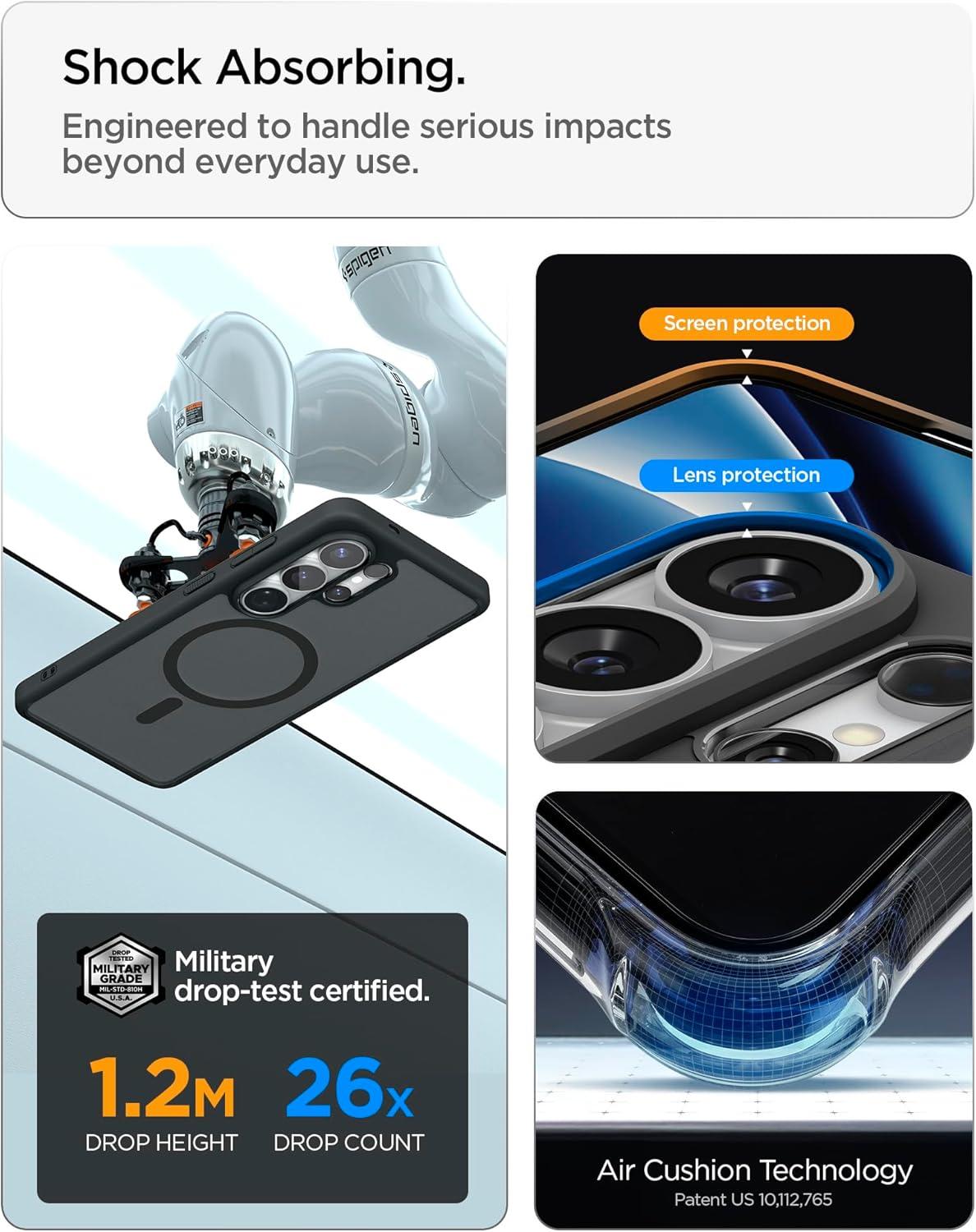 imageSpigen for Galaxy S26 Ultra Case Ultra Hybrid MagFit AntiYellowing Compatible with MagSafe Fast Wireless Charging Clear WhiteFrost Black