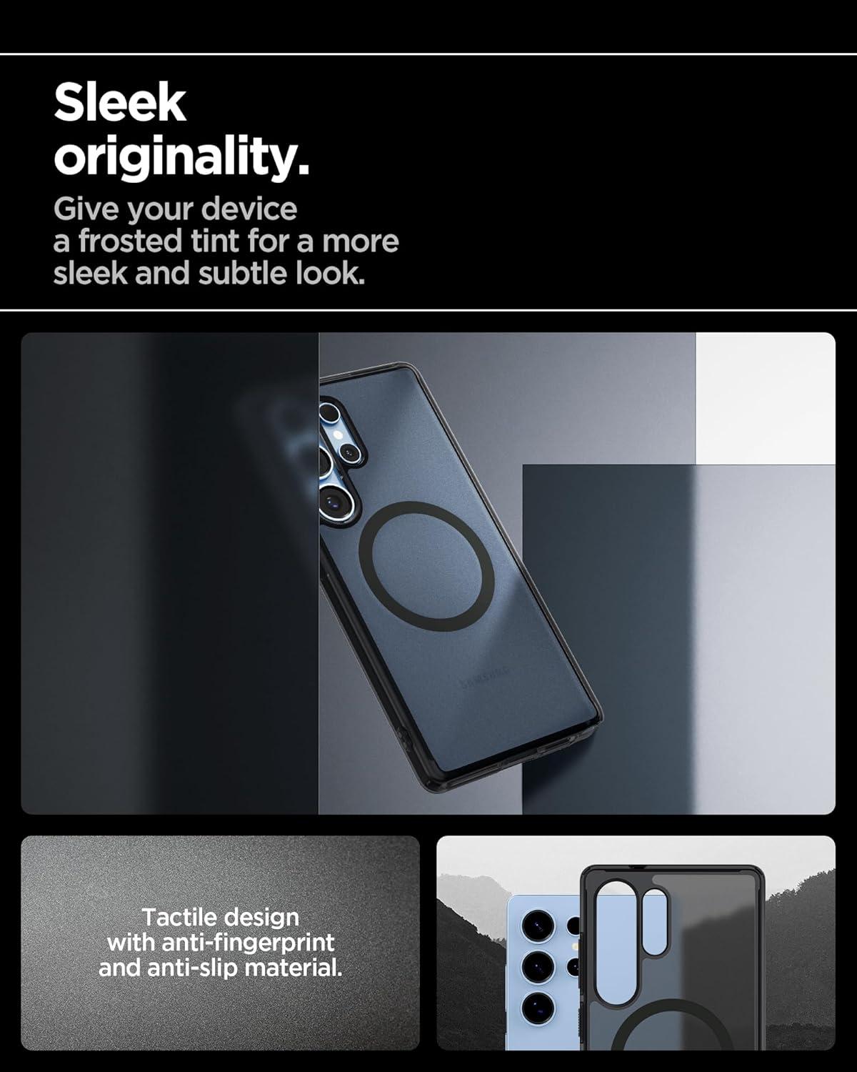 imageSpigen for Galaxy S26 Ultra Case Ultra Hybrid MagFit AntiYellowing Compatible with MagSafe Fast Wireless Charging Clear WhiteFrost Black