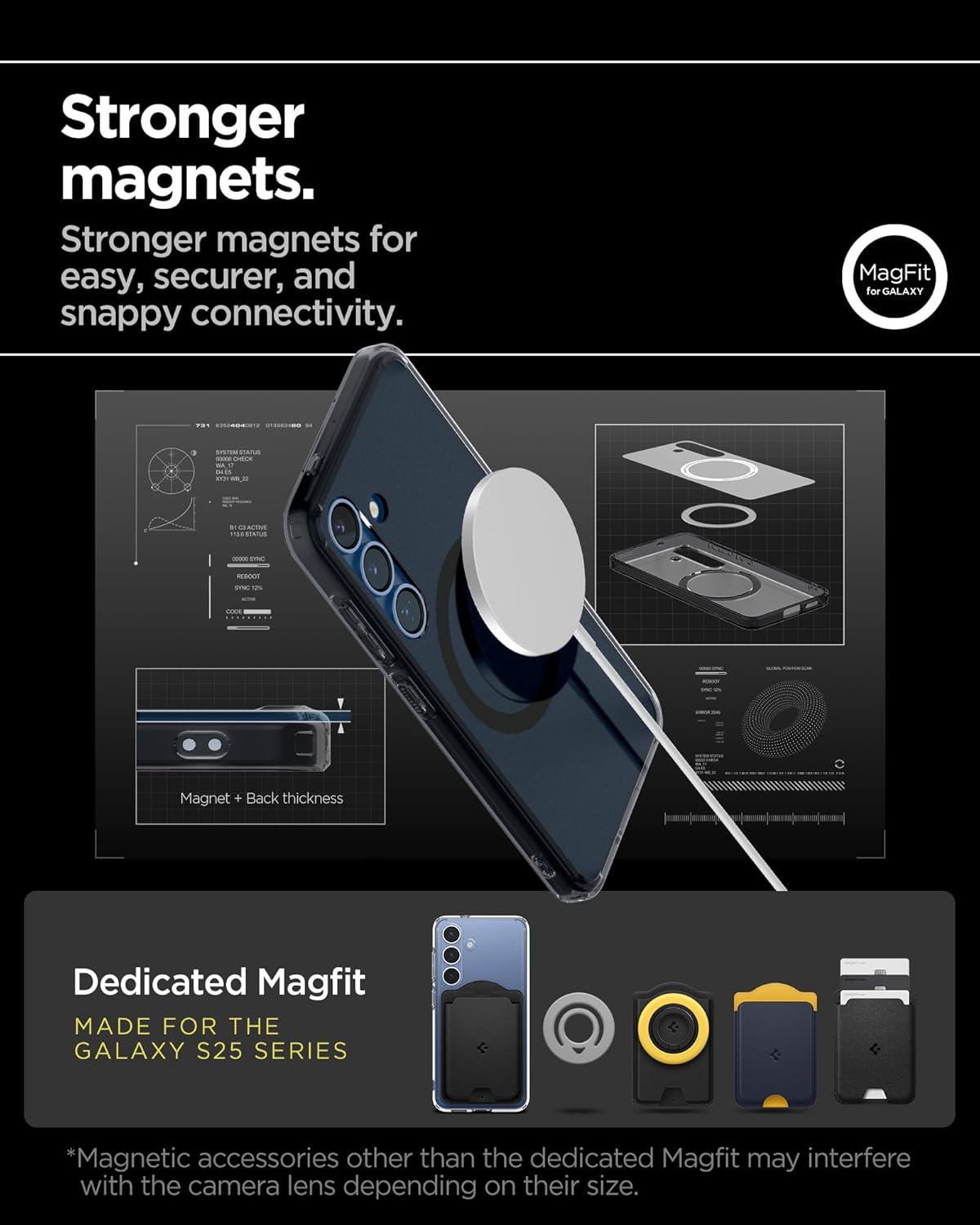 imageSpigen for Galaxy S26 Ultra Case Ultra Hybrid MagFit AntiYellowing Compatible with MagSafe Fast Wireless Charging Clear WhiteFrost Black