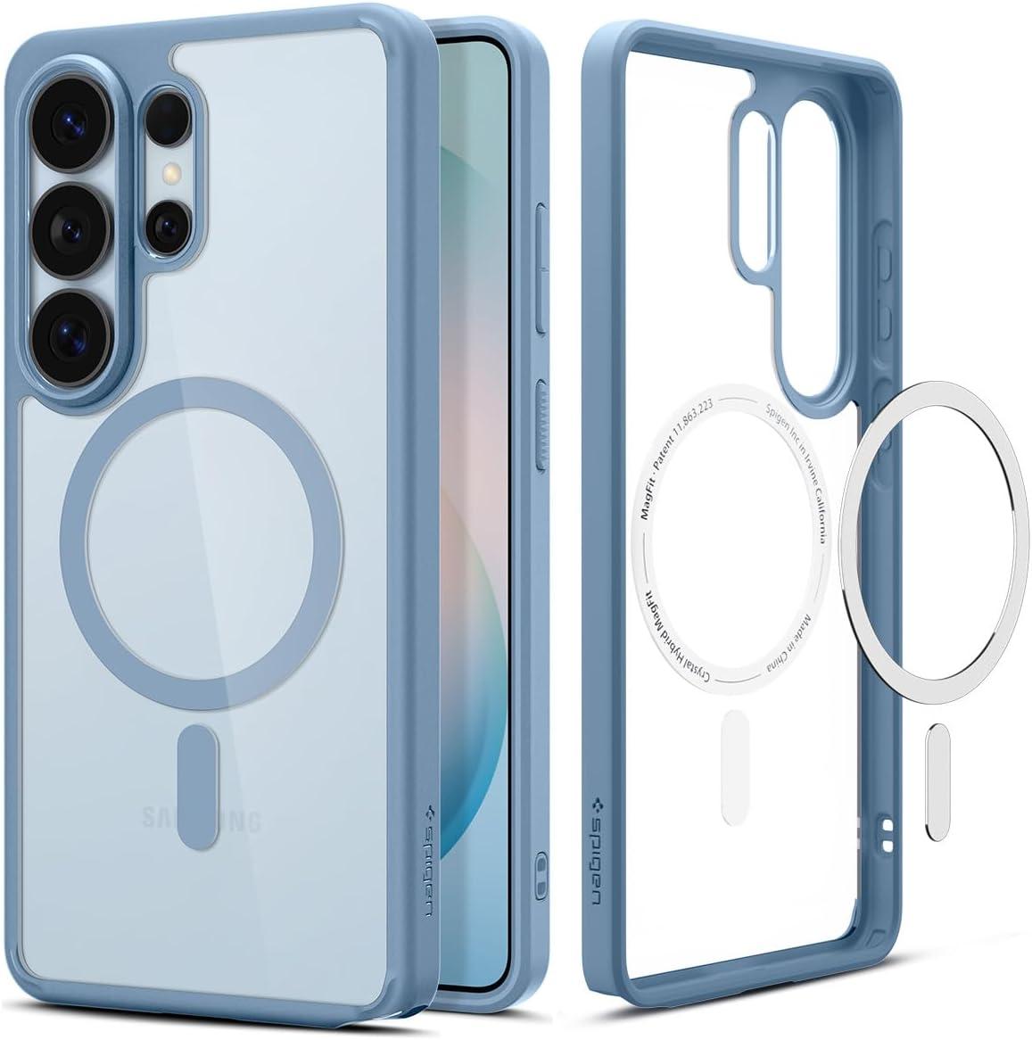 imageSpigen for Galaxy S26 Ultra Case Ultra Hybrid MagFit AntiYellowing Compatible with MagSafe Fast Wireless Charging Clear WhiteLight Blue