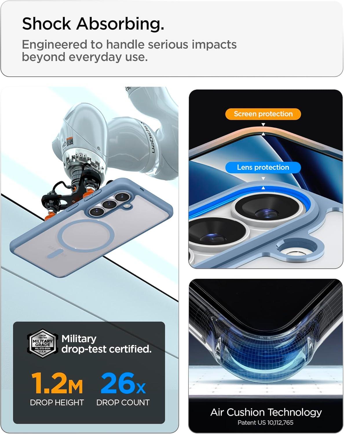 imageSpigen for Galaxy S26 Ultra Case Ultra Hybrid MagFit AntiYellowing Compatible with MagSafe Fast Wireless Charging Clear WhiteLight Blue
