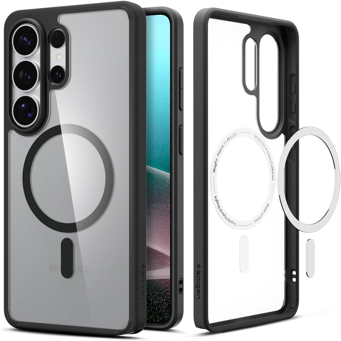 imageSpigen for Galaxy S26 Ultra Case Ultra Hybrid MagFit AntiYellowing Compatible with MagSafe Fast Wireless Charging Clear WhiteMatte Black