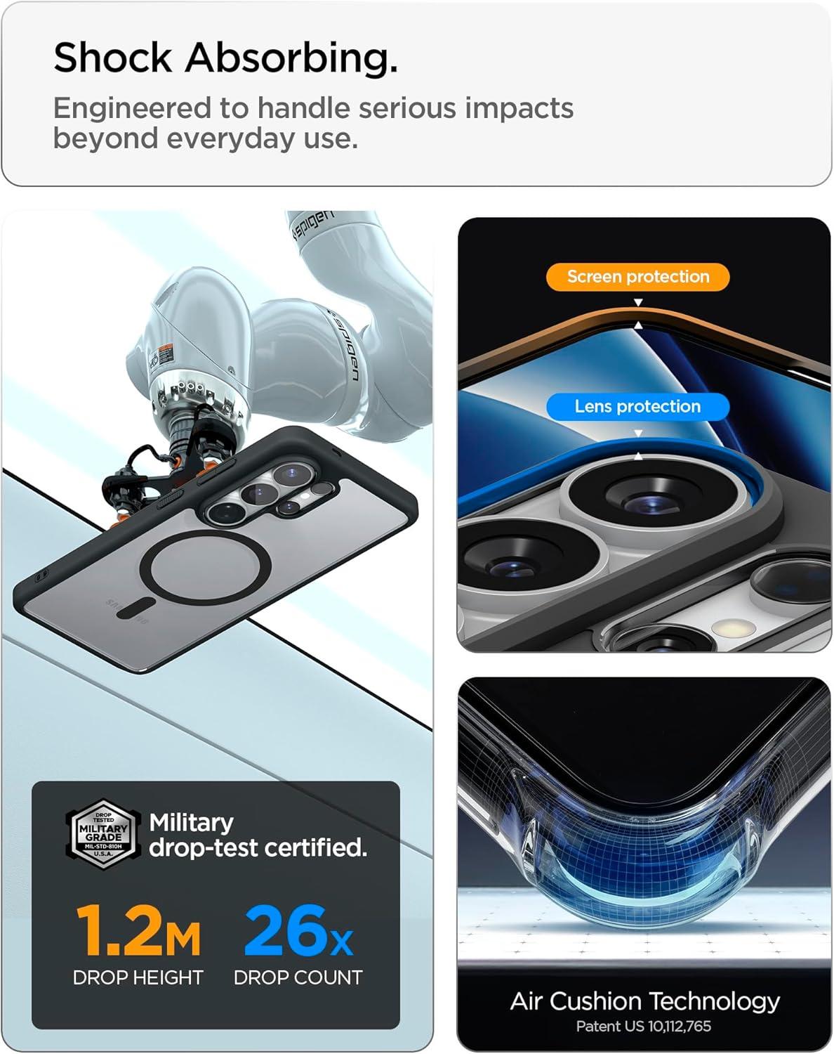 imageSpigen for Galaxy S26 Ultra Case Ultra Hybrid MagFit AntiYellowing Compatible with MagSafe Fast Wireless Charging Clear WhiteMatte Black