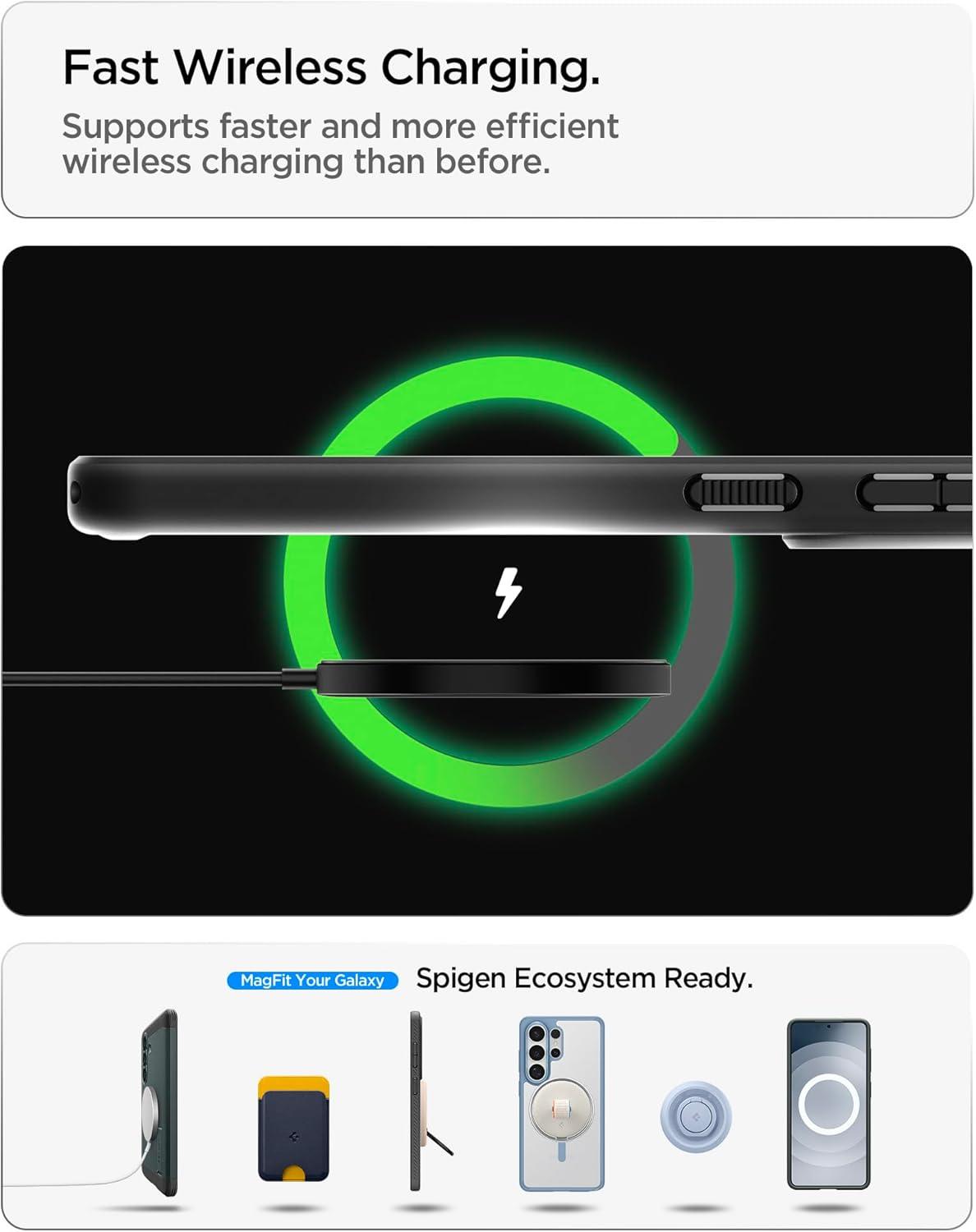 imageSpigen for Galaxy S26 Ultra Case Ultra Hybrid MagFit AntiYellowing Compatible with MagSafe Fast Wireless Charging Clear WhiteMatte Black