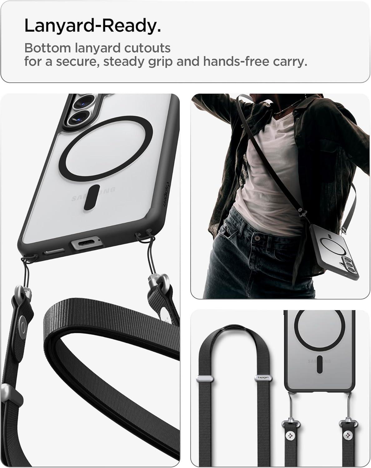 imageSpigen for Galaxy S26 Ultra Case Ultra Hybrid MagFit AntiYellowing Compatible with MagSafe Fast Wireless Charging Clear WhiteMatte Black