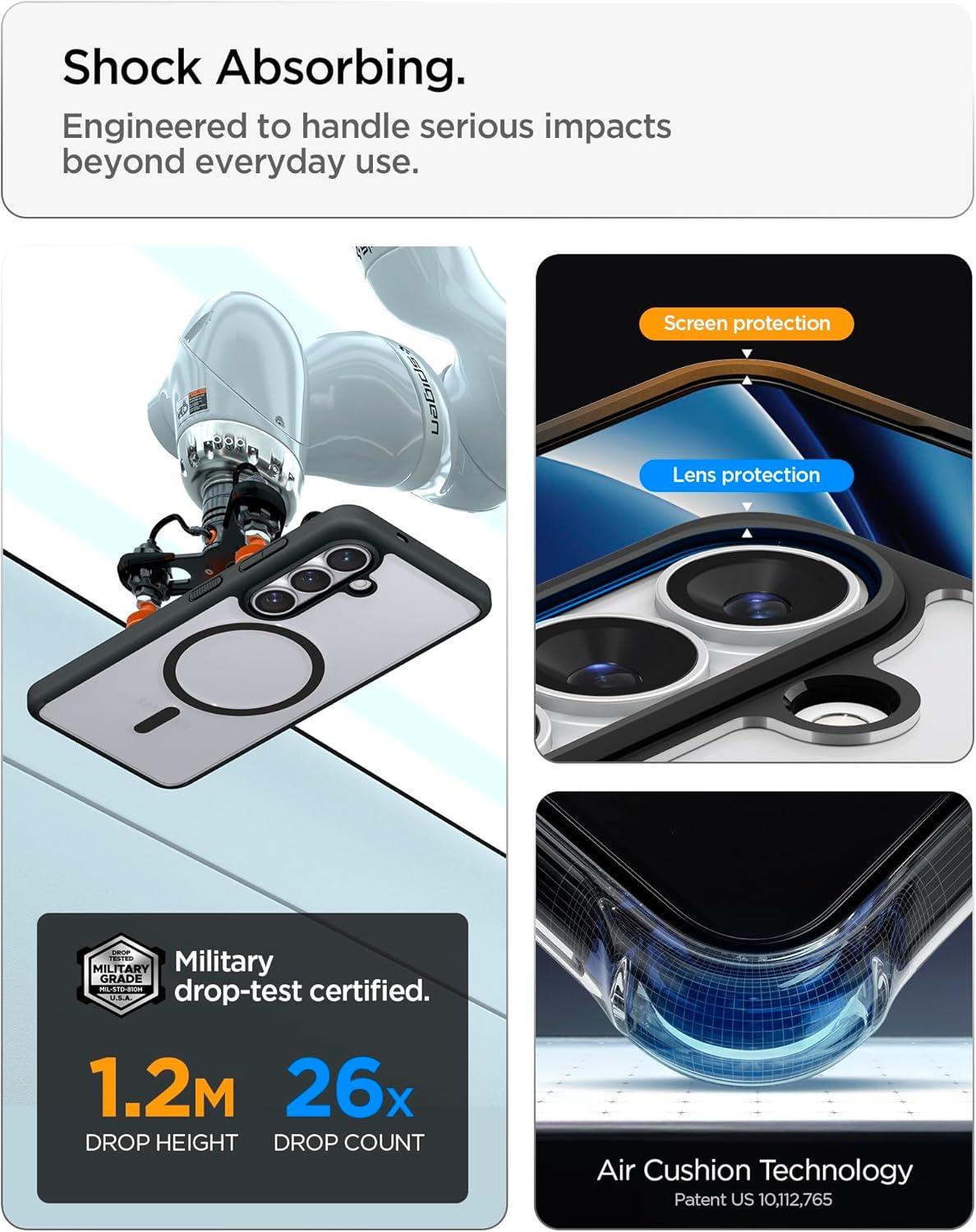 imageSpigen for Galaxy S26 Ultra Case Ultra Hybrid MagFit AntiYellowing Compatible with MagSafe Fast Wireless Charging Clear WhiteMatte Black