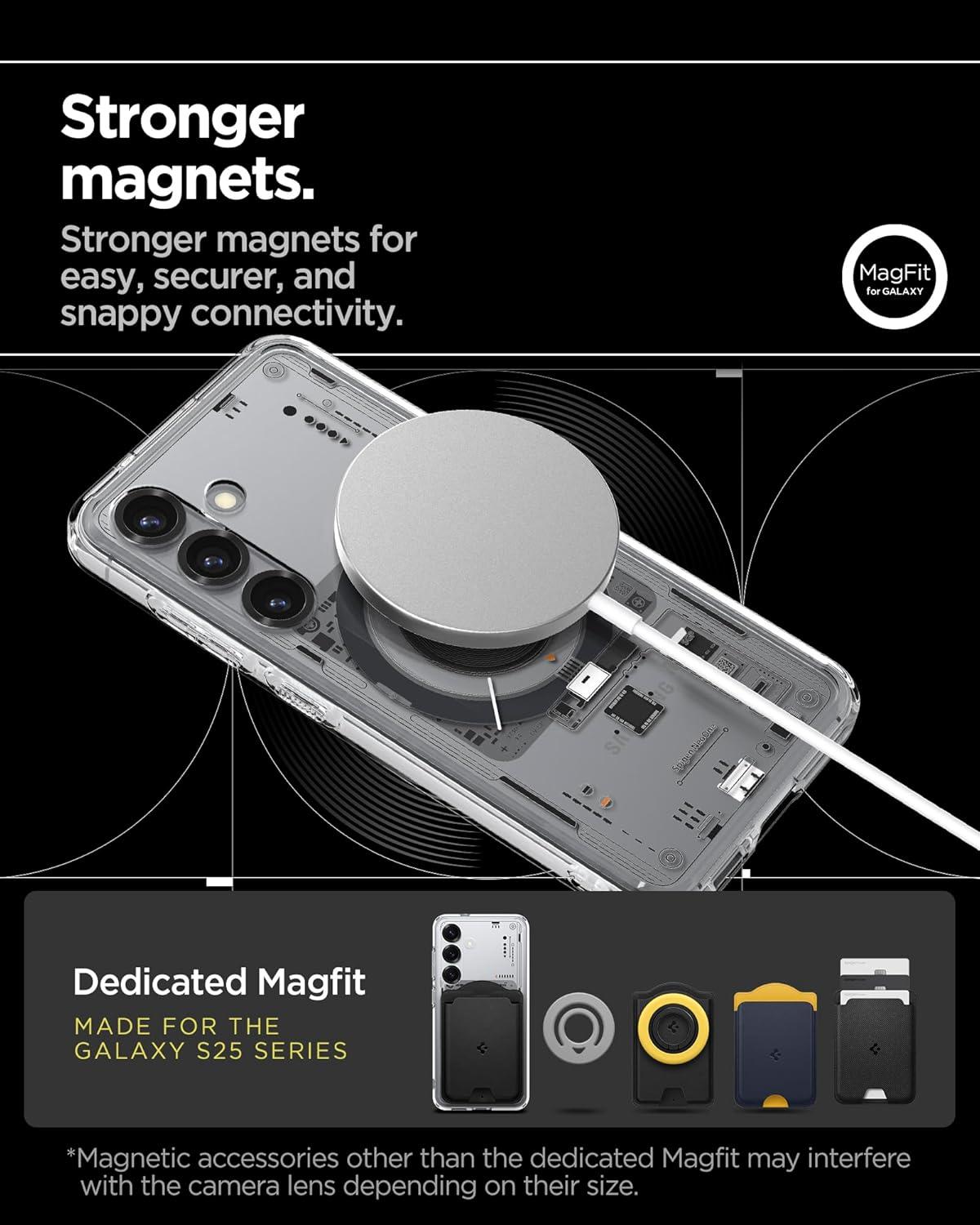 imageSpigen for Galaxy S26 Ultra Case Ultra Hybrid MagFit AntiYellowing Compatible with MagSafe Fast Wireless Charging Clear WhiteNeo One