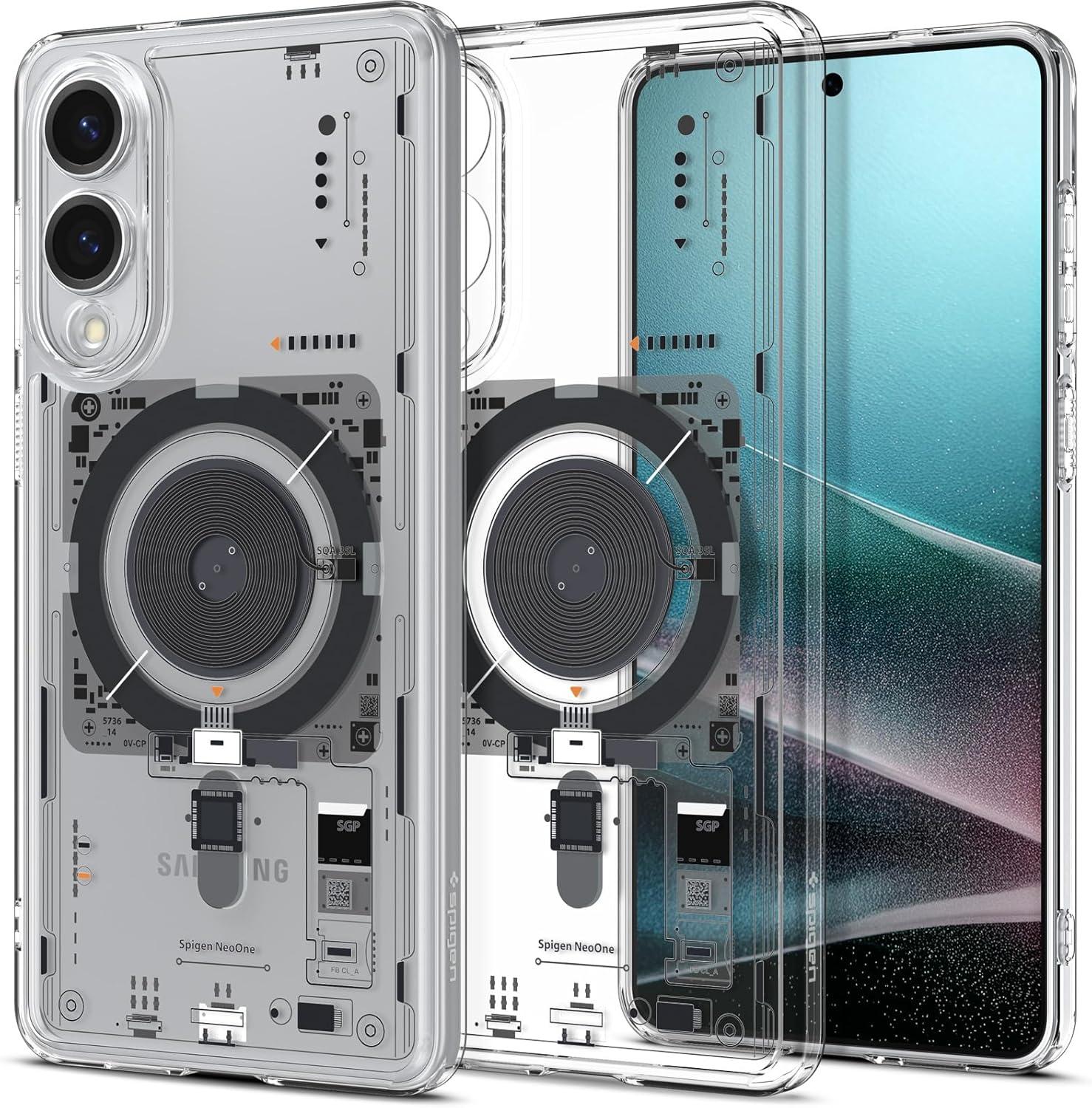 imageSpigen for Galaxy S26 Ultra Case Ultra Hybrid MagFit AntiYellowing Compatible with MagSafe Fast Wireless Charging Clear WhiteNeo One
