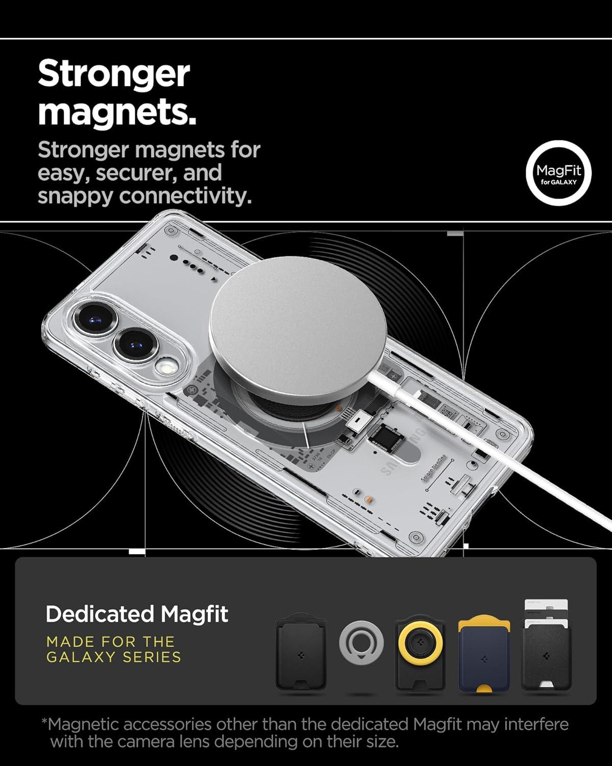 imageSpigen for Galaxy S26 Ultra Case Ultra Hybrid MagFit AntiYellowing Compatible with MagSafe Fast Wireless Charging Clear WhiteNeo One