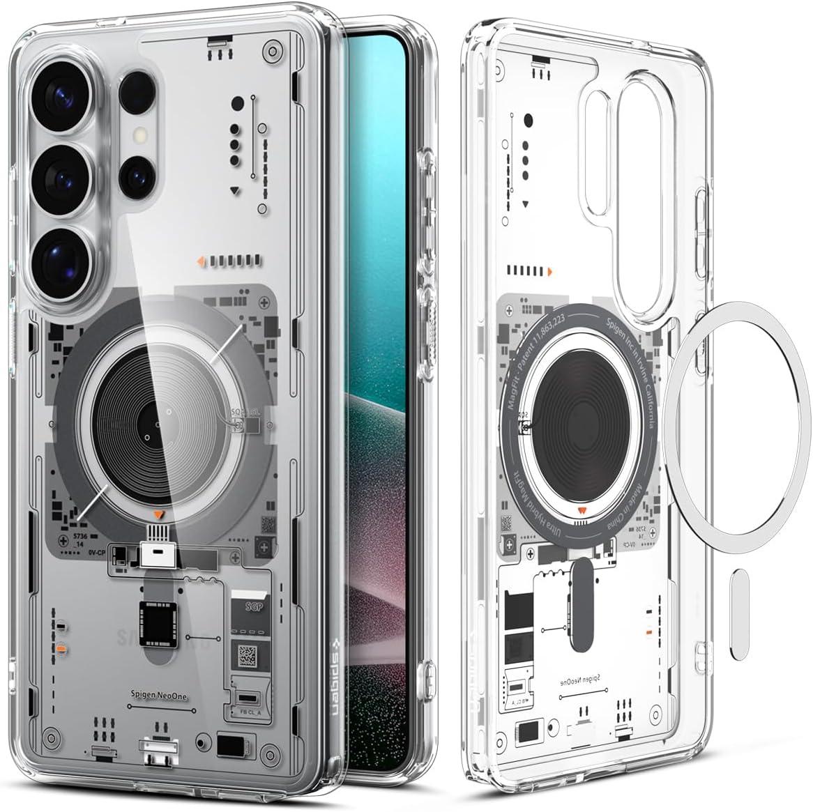 imageSpigen for Galaxy S26 Ultra Case Ultra Hybrid MagFit AntiYellowing Compatible with MagSafe Fast Wireless Charging Clear WhiteNeo One