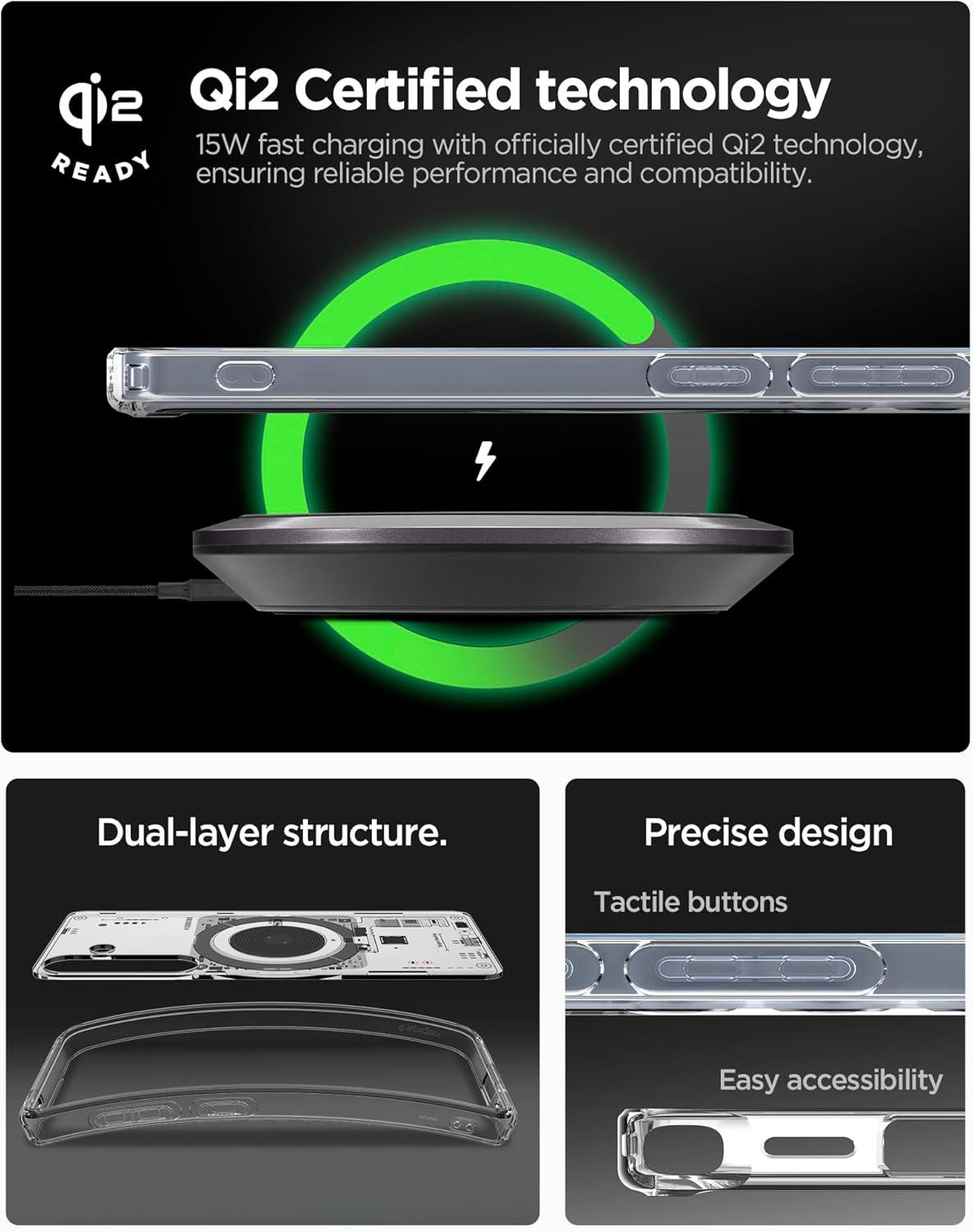 imageSpigen for Galaxy S26 Ultra Case Ultra Hybrid MagFit AntiYellowing Compatible with MagSafe Fast Wireless Charging Clear WhiteNeo One