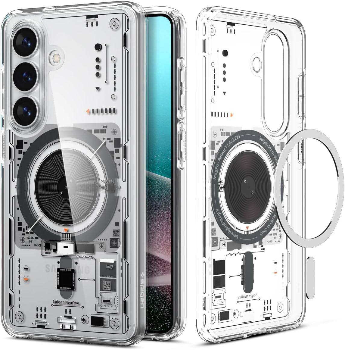 imageSpigen for Galaxy S26 Ultra Case Ultra Hybrid MagFit AntiYellowing Compatible with MagSafe Fast Wireless Charging Clear WhiteNeo One