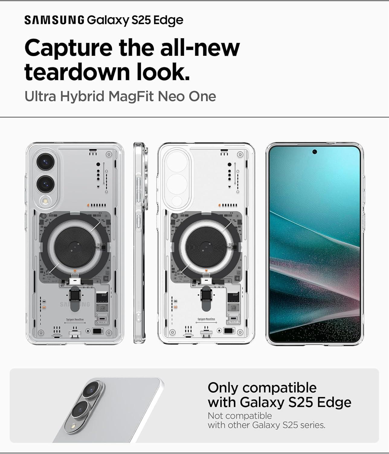 imageSpigen for Galaxy S26 Ultra Case Ultra Hybrid MagFit AntiYellowing Compatible with MagSafe Fast Wireless Charging Clear WhiteNeo One
