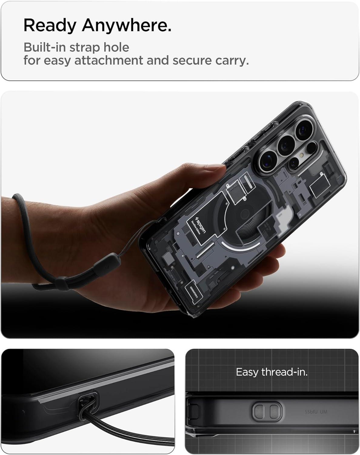 imageSpigen for Galaxy S26 Ultra Case Ultra Hybrid MagFit AntiYellowing Compatible with MagSafe Fast Wireless Charging Clear WhiteZero One Black