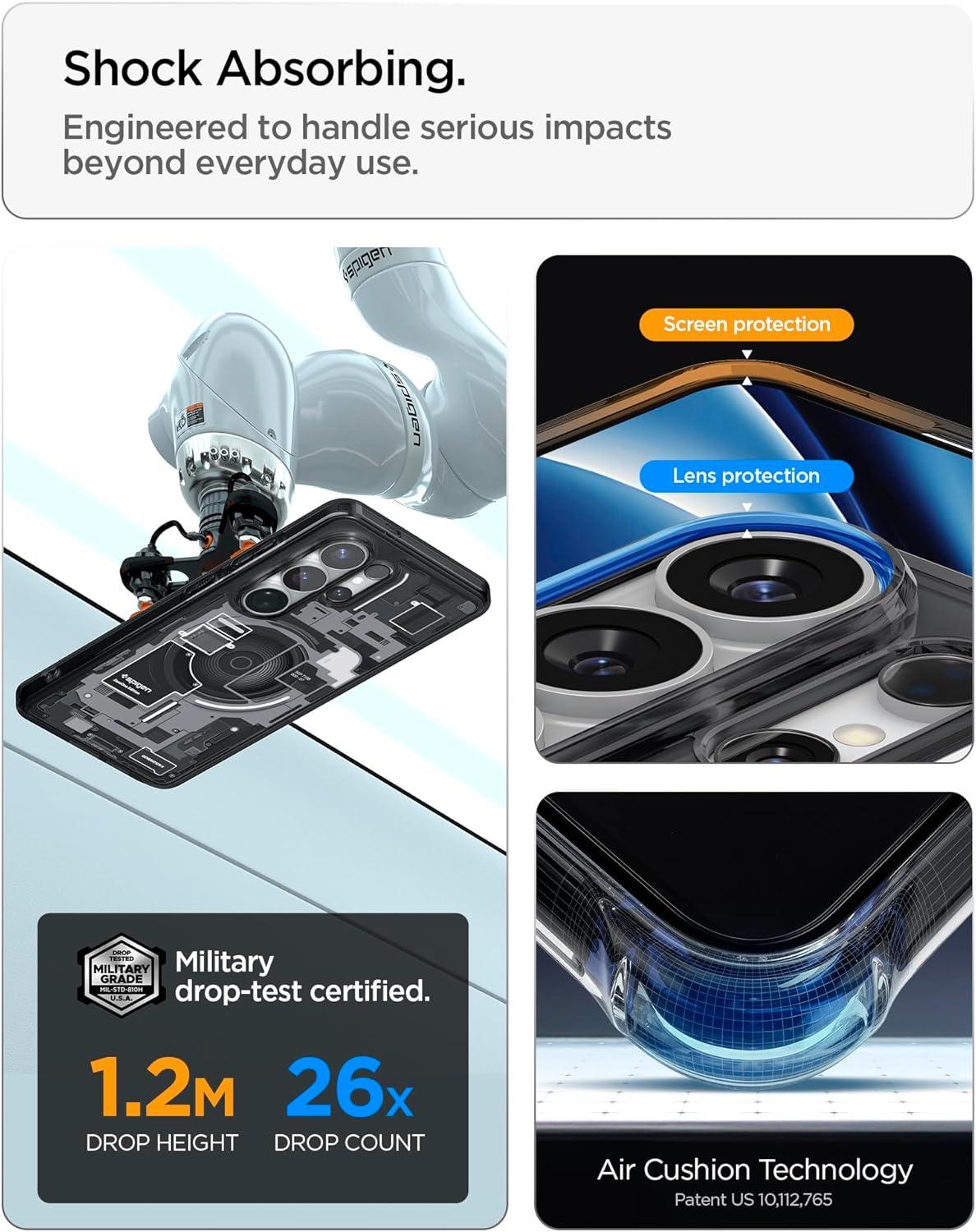 imageSpigen for Galaxy S26 Ultra Case Ultra Hybrid MagFit AntiYellowing Compatible with MagSafe Fast Wireless Charging Clear WhiteZero One Black