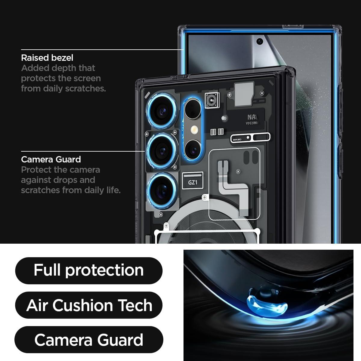 imageSpigen for Galaxy S26 Ultra Case Ultra Hybrid MagFit AntiYellowing Compatible with MagSafe Fast Wireless Charging Clear WhiteZero One Black