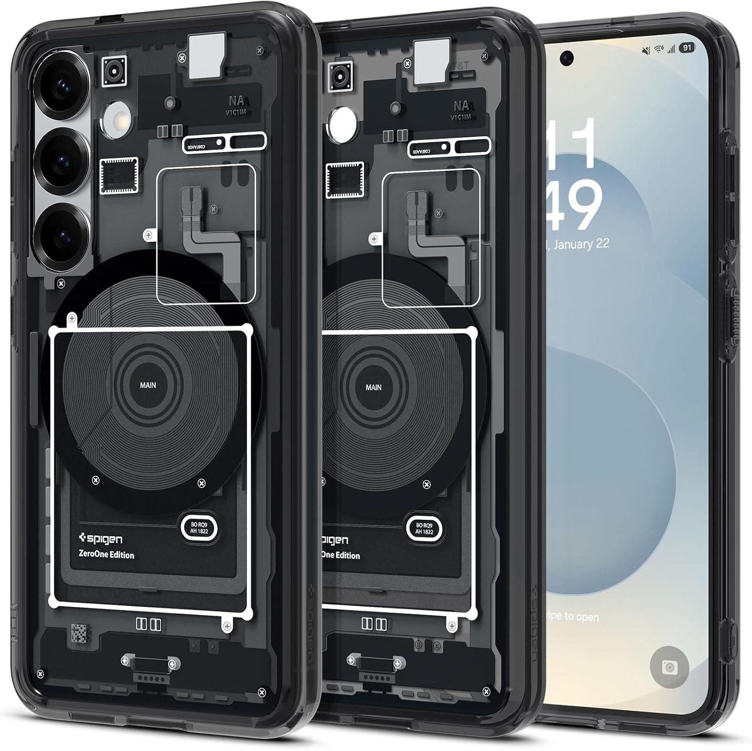 imageSpigen for Galaxy S26 Ultra Case Ultra Hybrid MagFit AntiYellowing Compatible with MagSafe Fast Wireless Charging Clear WhiteZero One Black