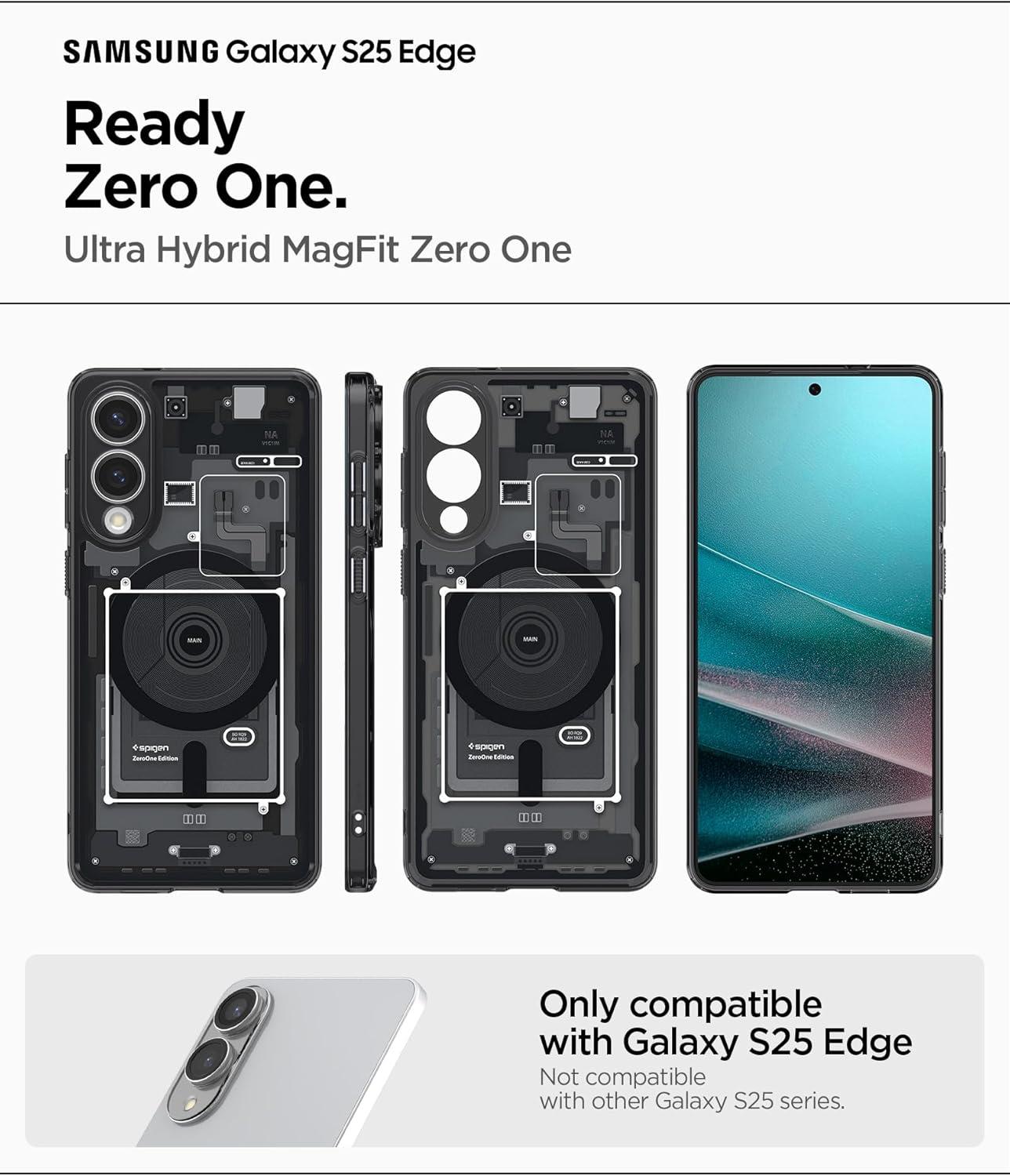 imageSpigen for Galaxy S26 Ultra Case Ultra Hybrid MagFit AntiYellowing Compatible with MagSafe Fast Wireless Charging Clear WhiteZero One Black