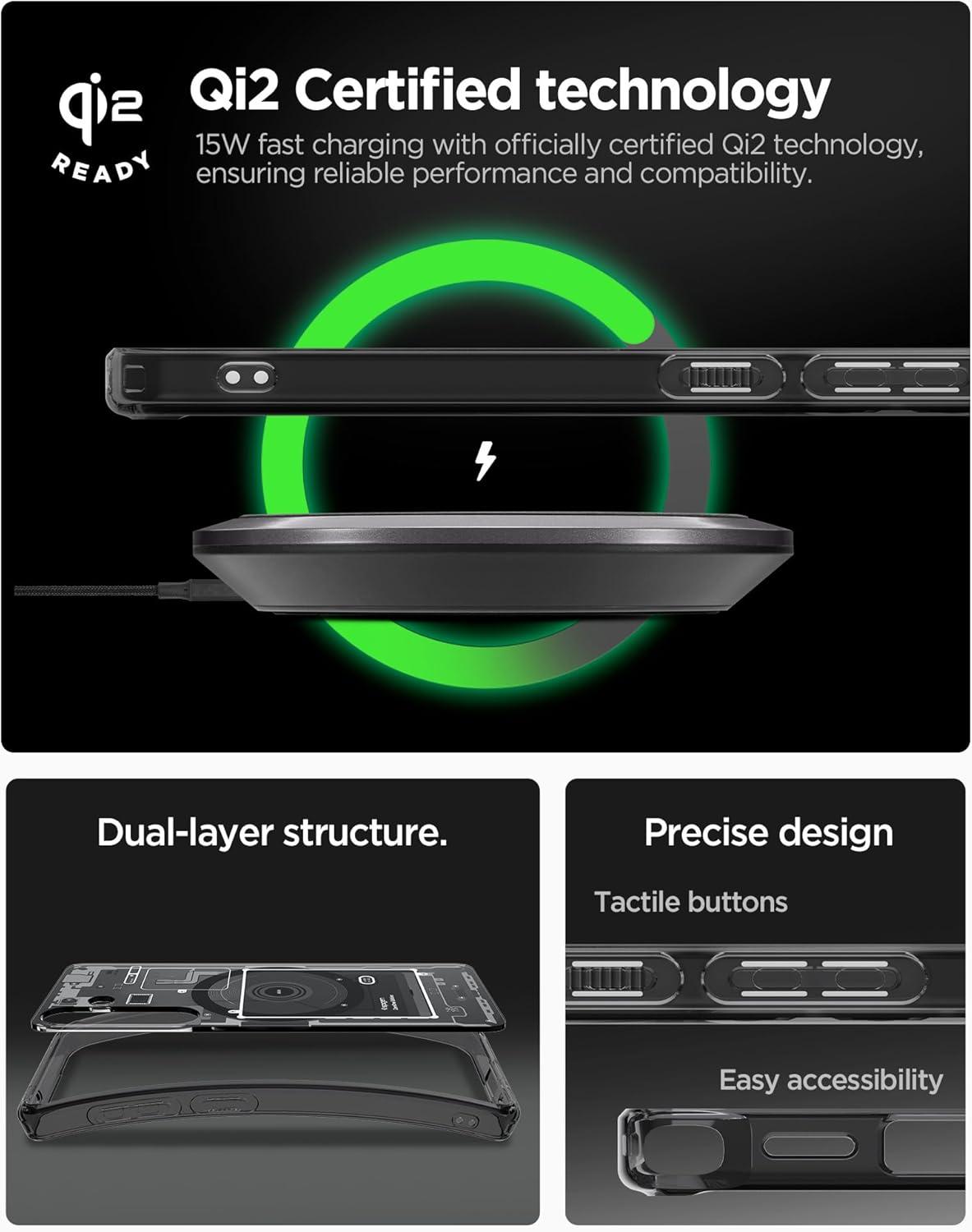 imageSpigen for Galaxy S26 Ultra Case Ultra Hybrid MagFit AntiYellowing Compatible with MagSafe Fast Wireless Charging Clear WhiteZero One Black