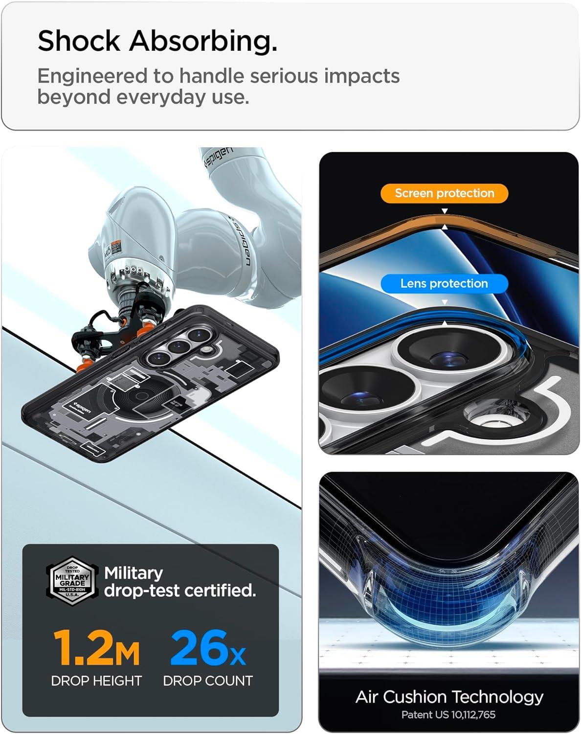 imageSpigen for Galaxy S26 Ultra Case Ultra Hybrid MagFit AntiYellowing Compatible with MagSafe Fast Wireless Charging Clear WhiteZero One Black
