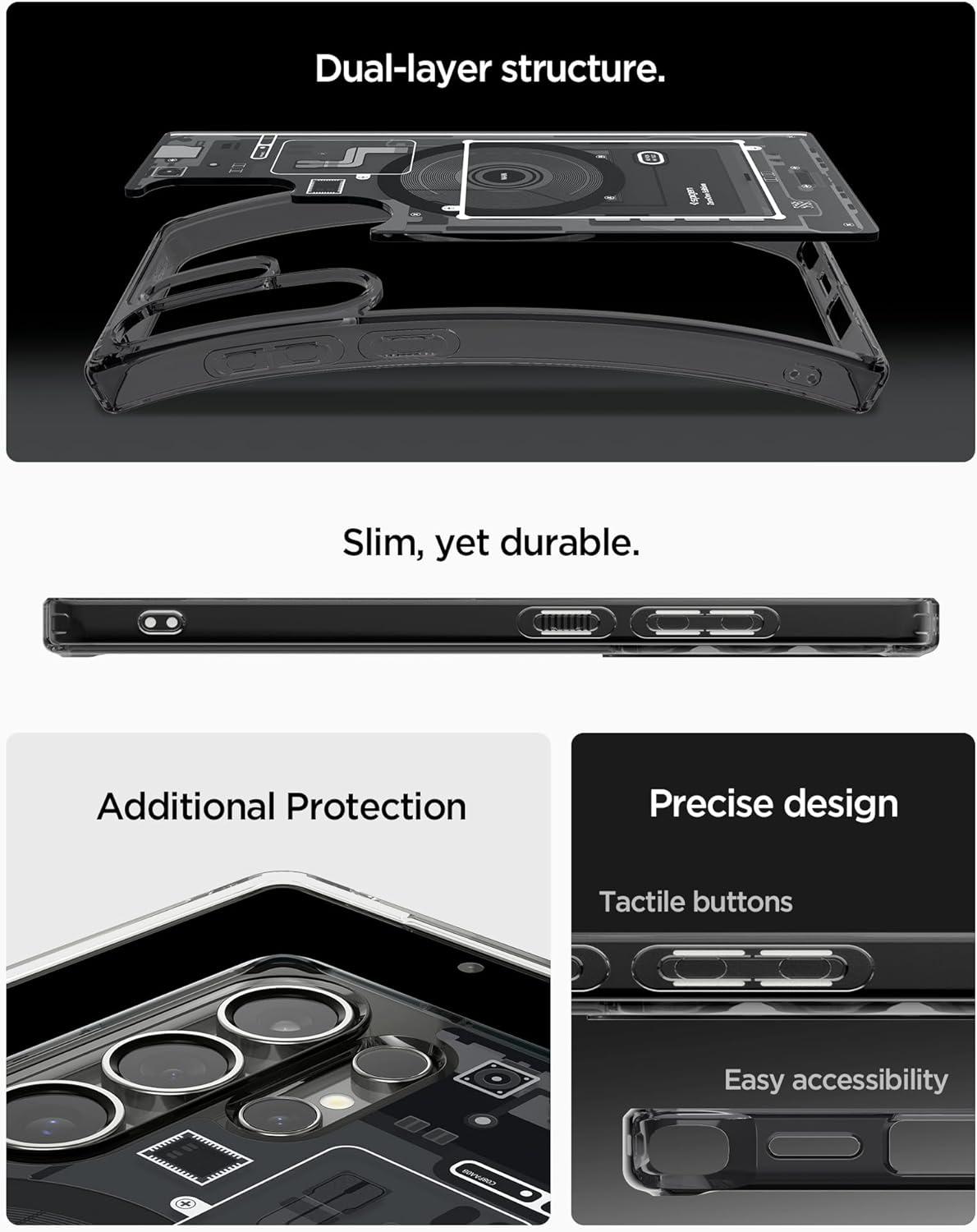 imageSpigen for Galaxy S26 Ultra Case Ultra Hybrid MagFit AntiYellowing Compatible with MagSafe Fast Wireless Charging Clear WhiteZero One Black
