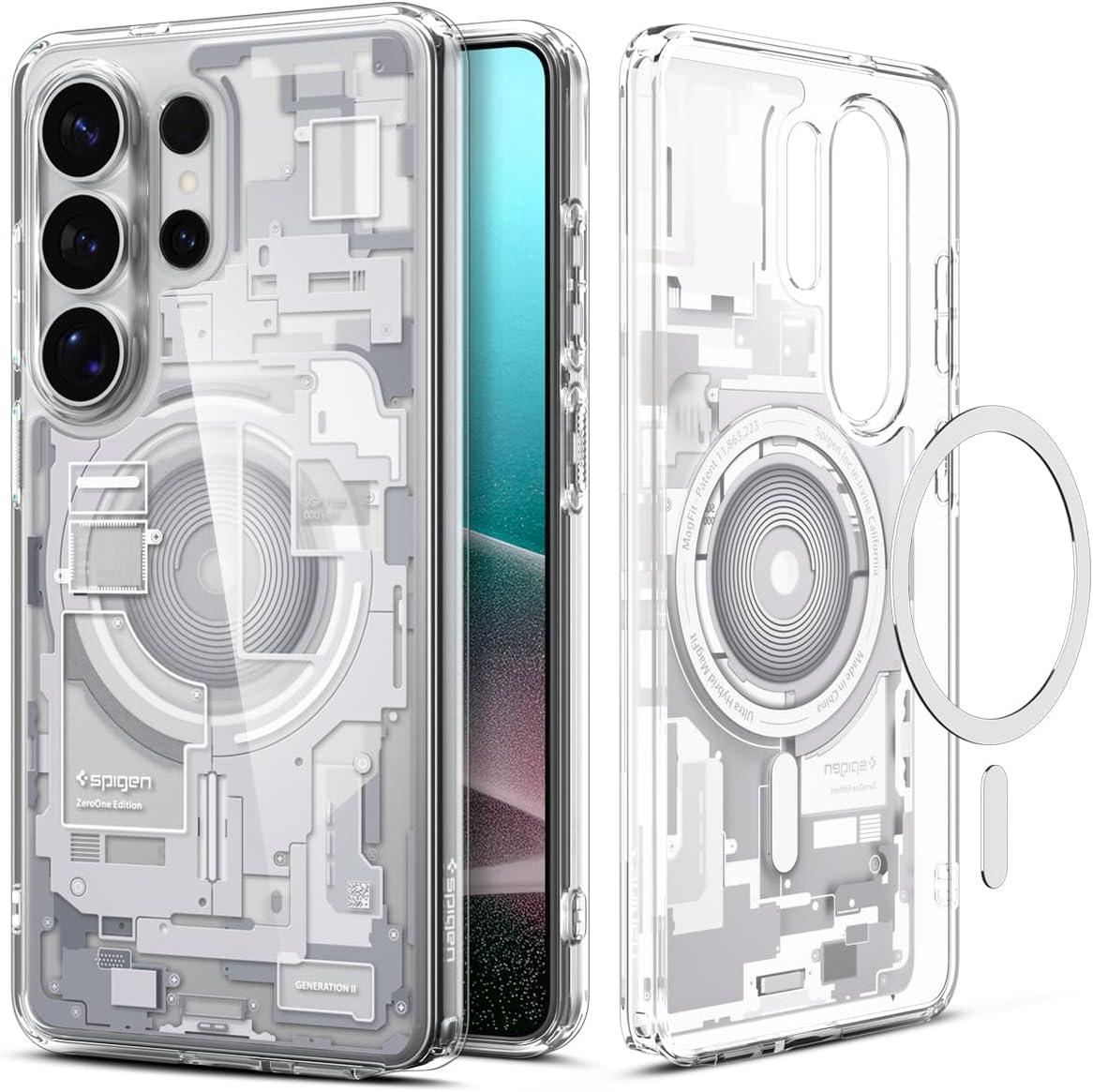 imageSpigen for Galaxy S26 Ultra Case Ultra Hybrid MagFit AntiYellowing Compatible with MagSafe Fast Wireless Charging Clear WhiteZero One White