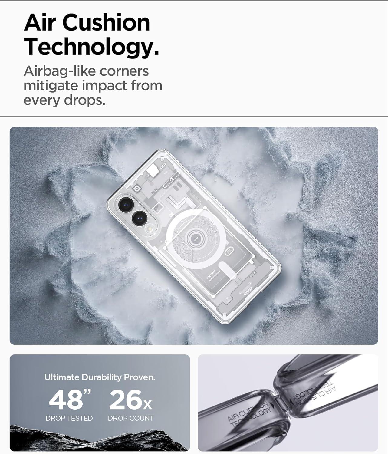 imageSpigen for Galaxy S26 Ultra Case Ultra Hybrid MagFit AntiYellowing Compatible with MagSafe Fast Wireless Charging Clear WhiteZero One White