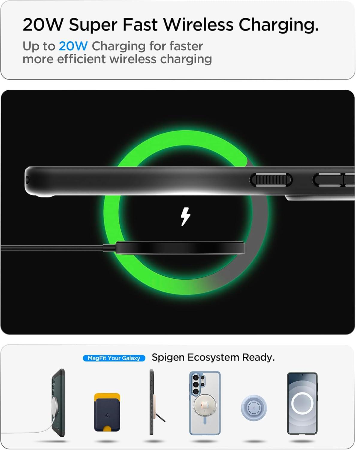 imageSpigen for Galaxy S26 Ultra Case Ultra Hybrid MagFit AntiYellowing Compatible with MagSafe Fast Wireless Charging Clear WhiteZero One White