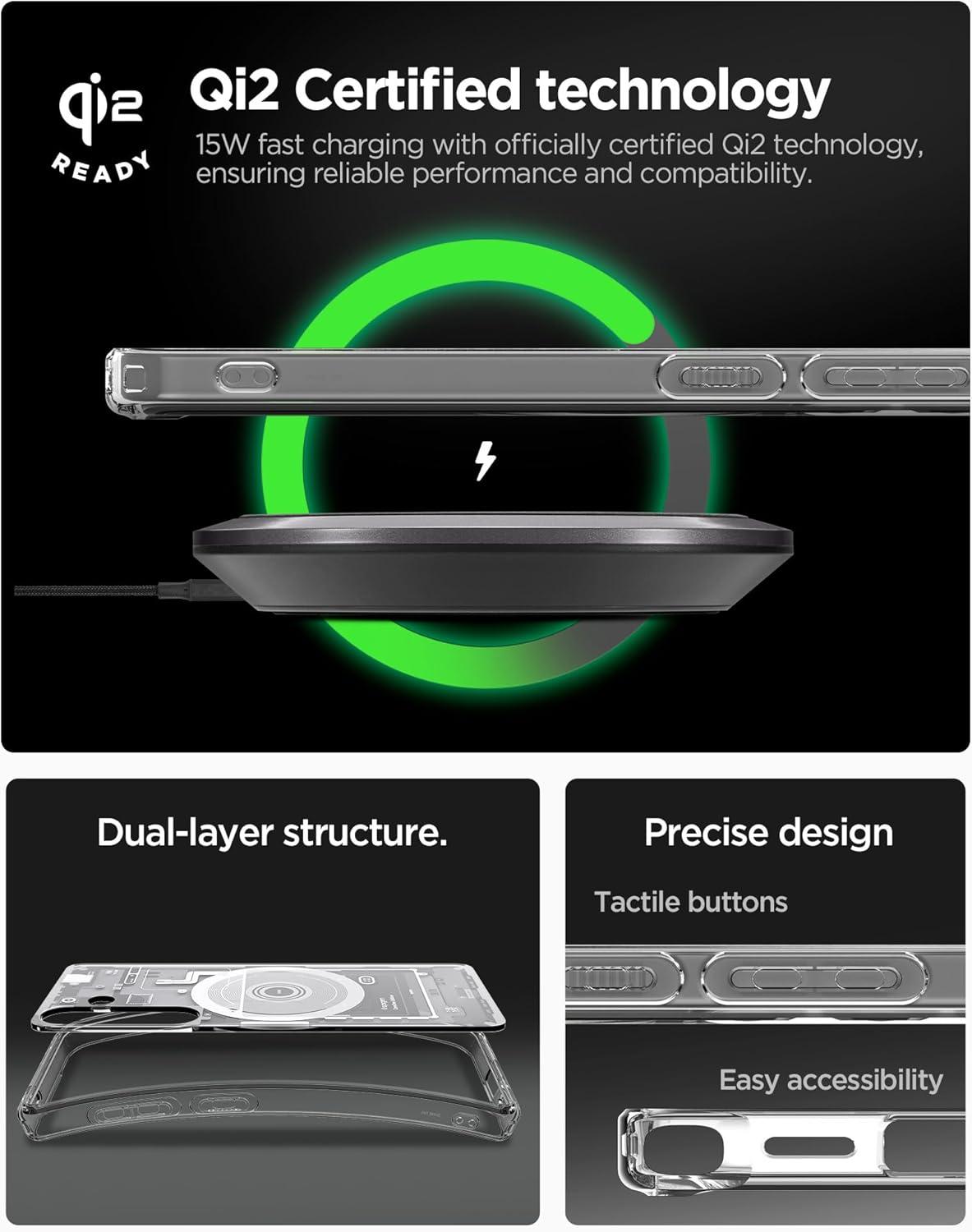 imageSpigen for Galaxy S26 Ultra Case Ultra Hybrid MagFit AntiYellowing Compatible with MagSafe Fast Wireless Charging Clear WhiteZero One White