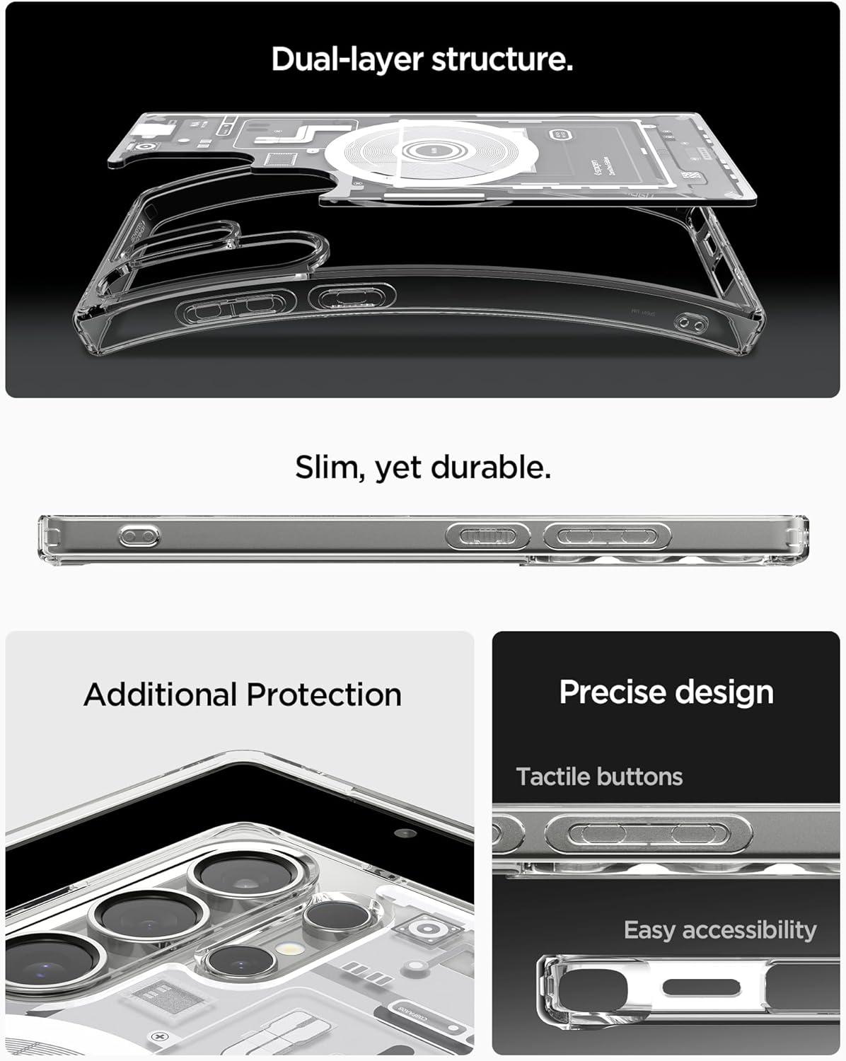 imageSpigen for Galaxy S26 Ultra Case Ultra Hybrid MagFit AntiYellowing Compatible with MagSafe Fast Wireless Charging Clear WhiteZero One White