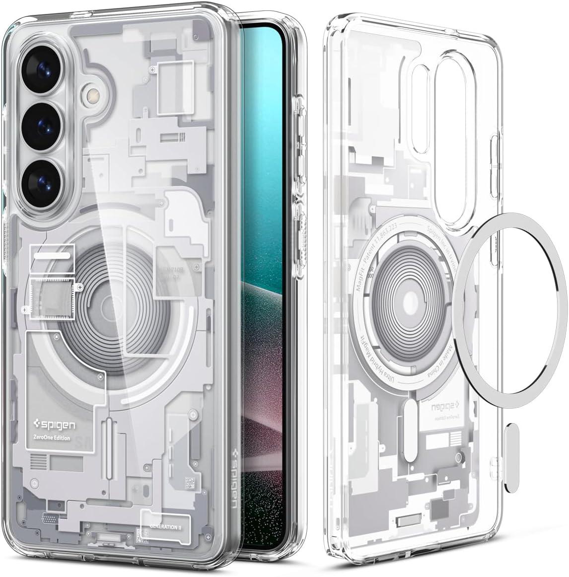 imageSpigen for Galaxy S26 Ultra Case Ultra Hybrid MagFit AntiYellowing Compatible with MagSafe Fast Wireless Charging Clear WhiteZero One White